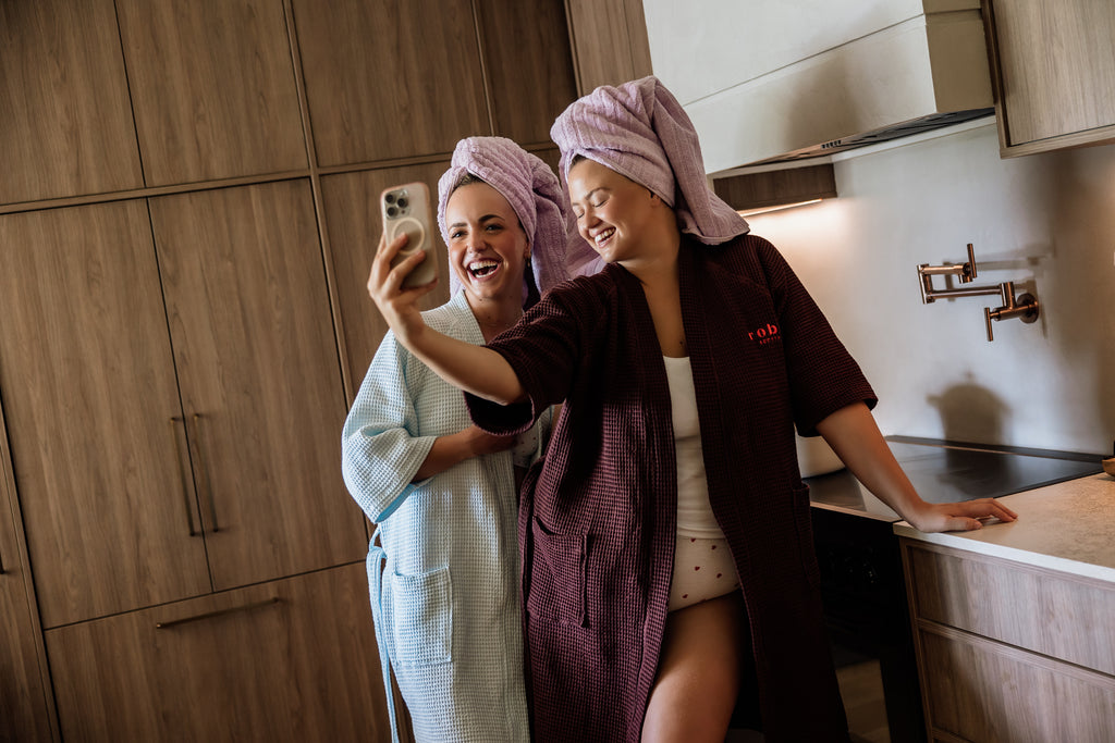 Robe Society Cotton Waffle Bath Robe - Espresso Martini