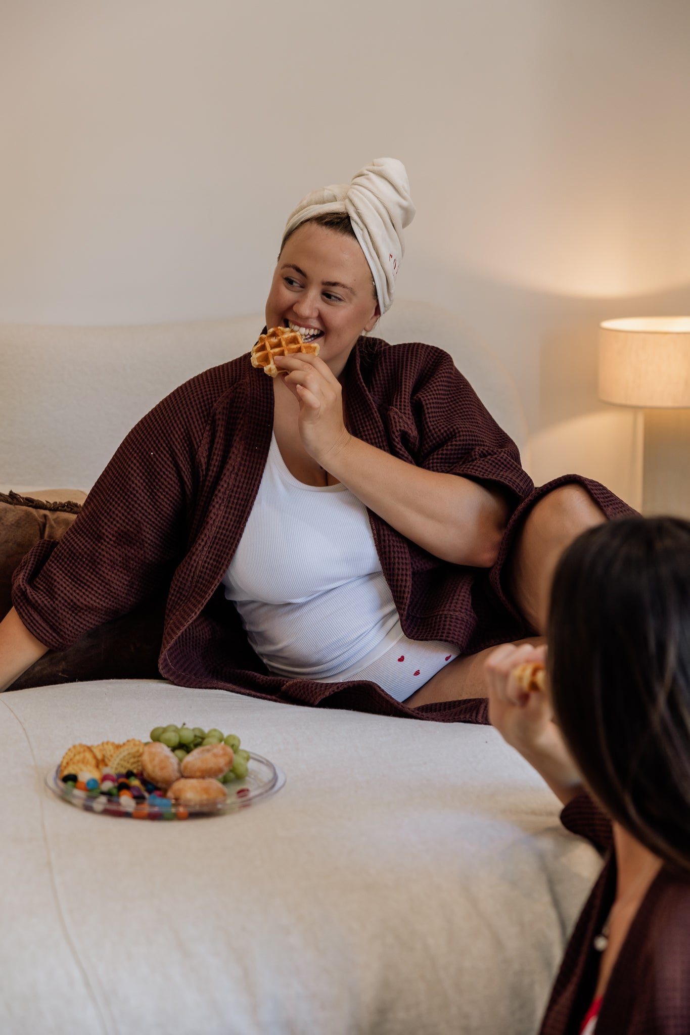 Robe Society Cotton Waffle Bath Robe - Espresso Martini