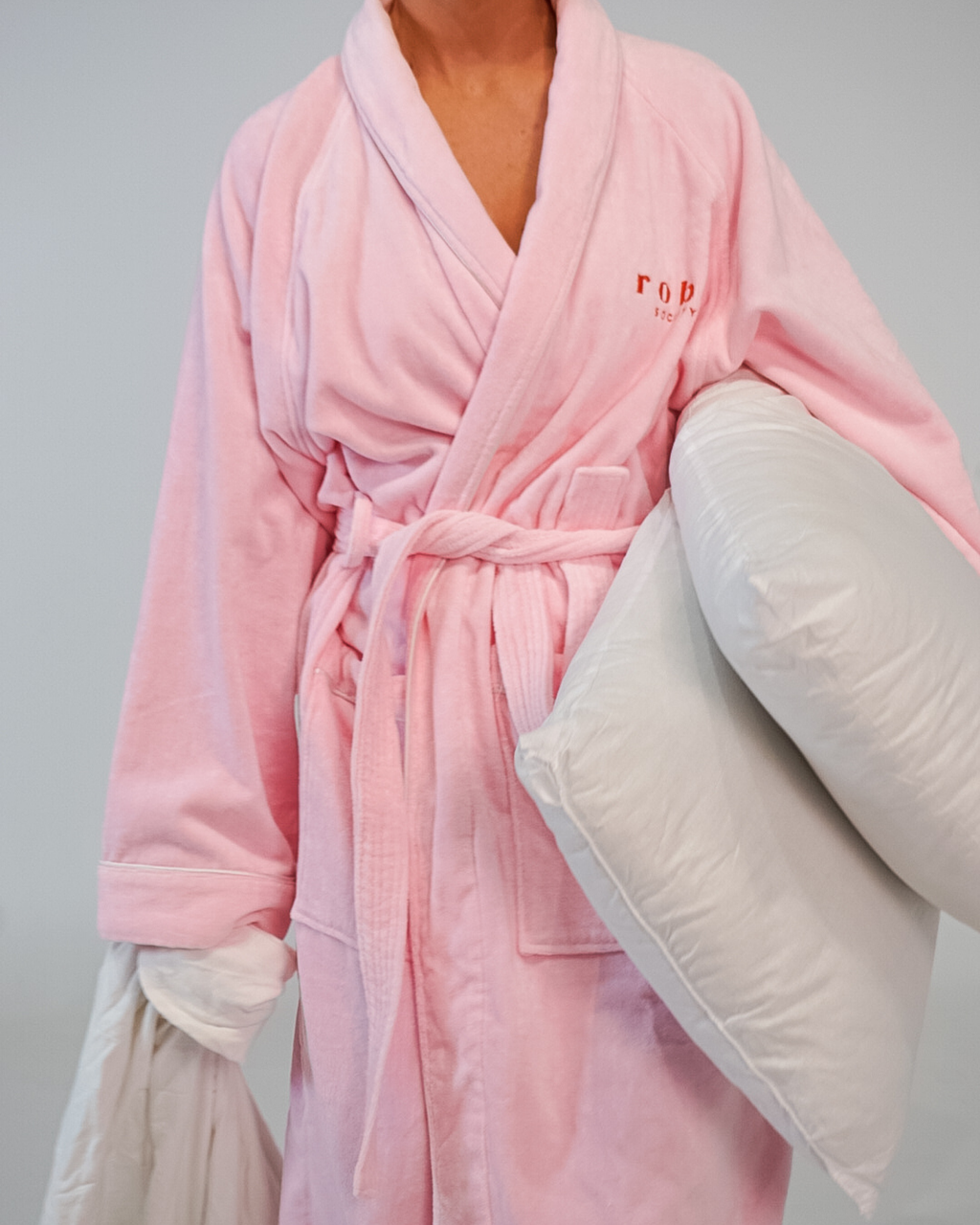 Robe Society Cotton Velour Bathrobe - Marshmallow Fluff