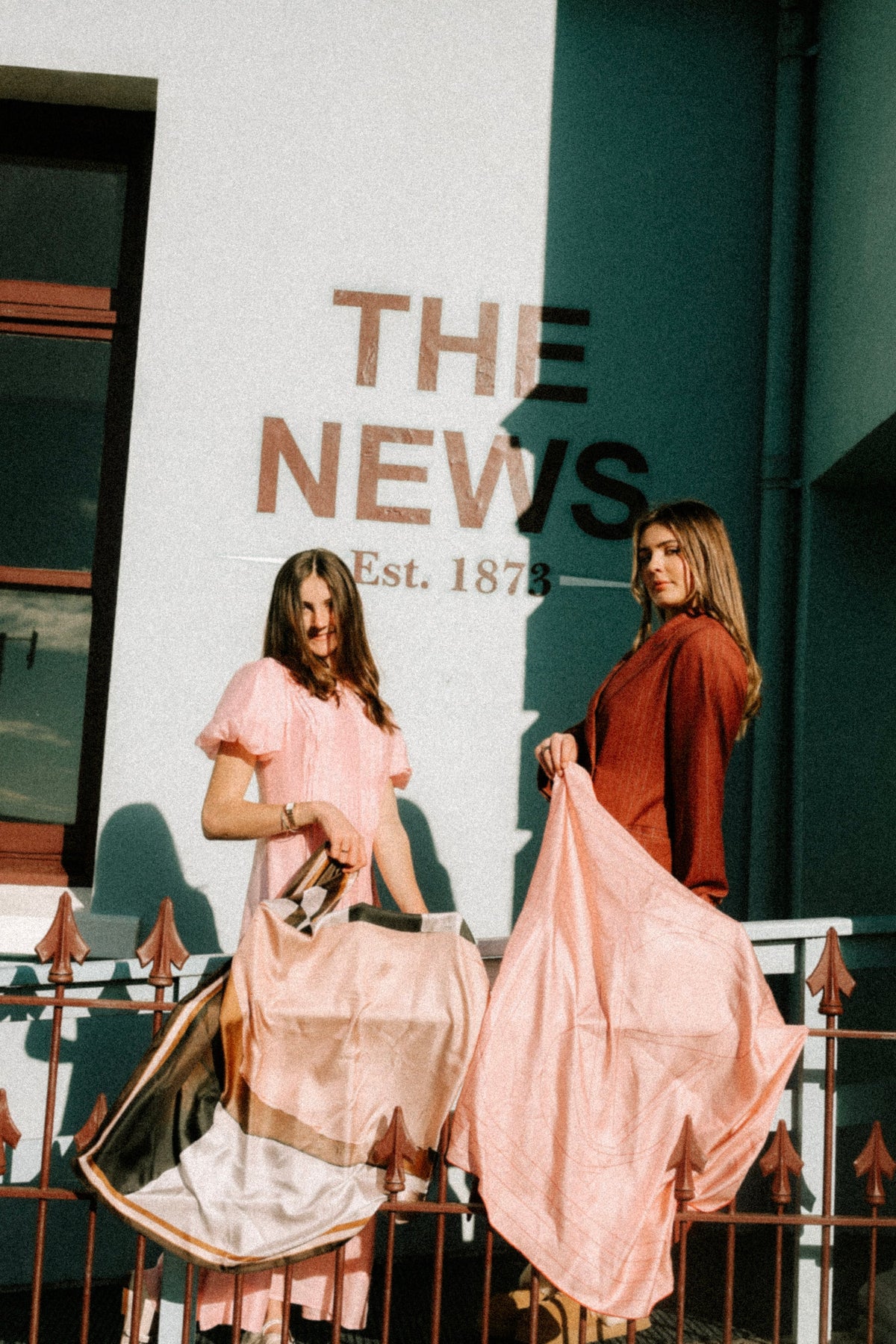 Vela Collective Basic Pink & Red Silk Scarf