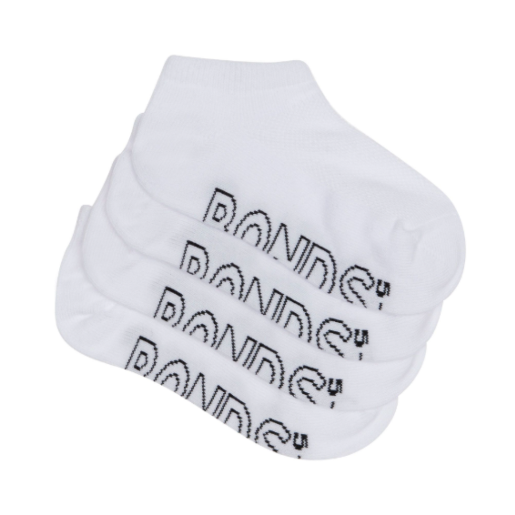 Bonds Logo Lightweight No Show Socks - Childrens - 4pk - White