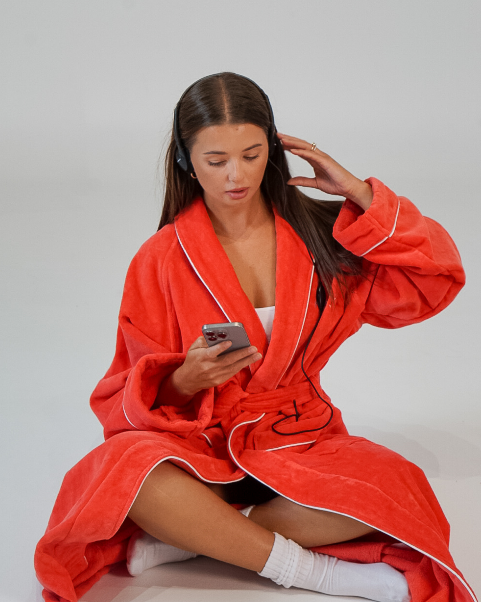 Robe Society Cotton Velour Bathrobe - Watermelon Crush