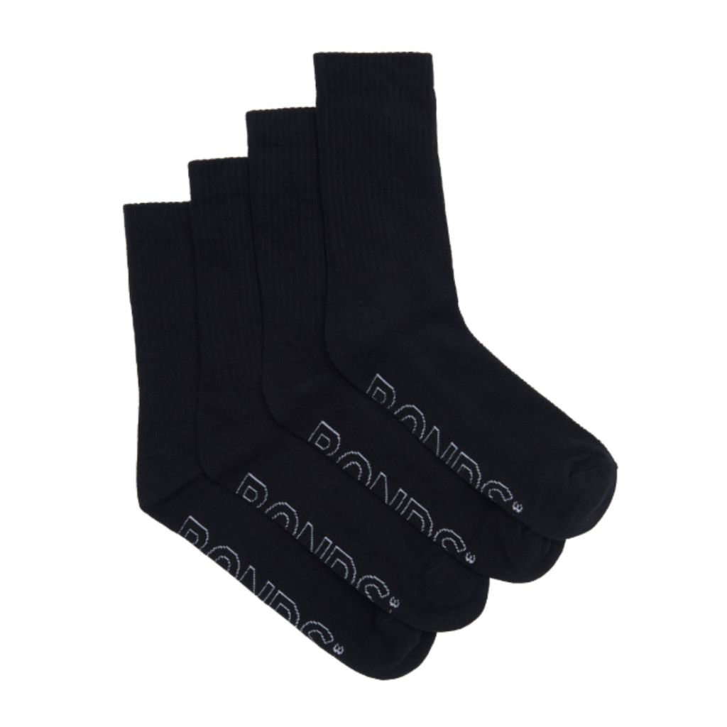 Bonds Logo Light Crew Socks - Childrens - 4pk - Black