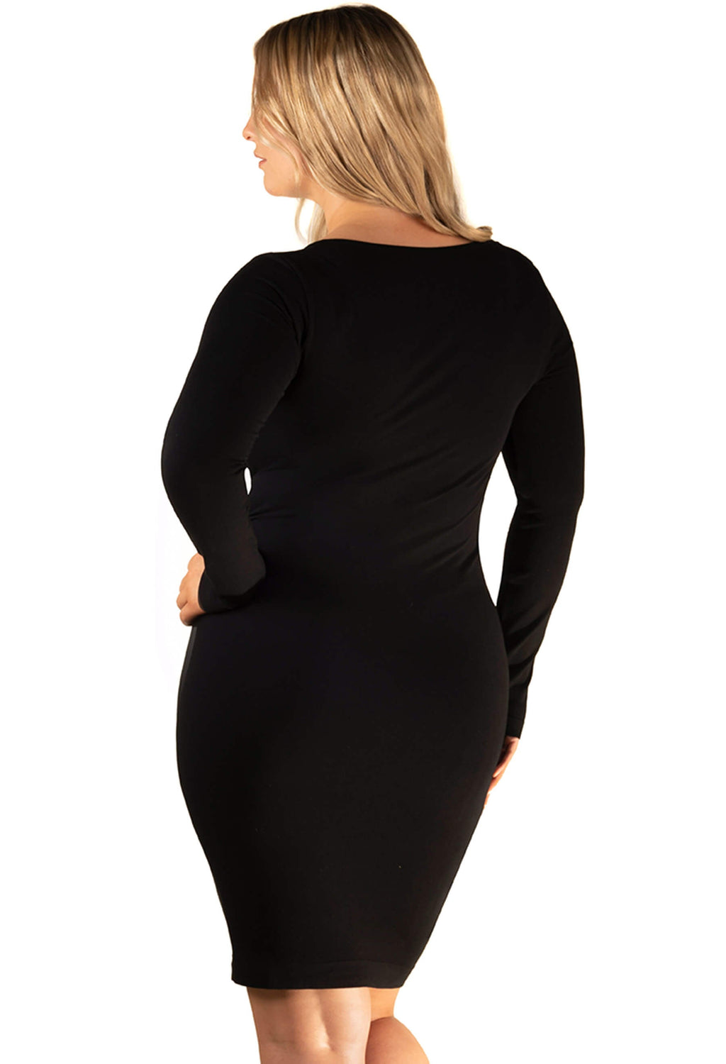 B-Free Bamboo Long Sleeve Bodycon Dress - Black