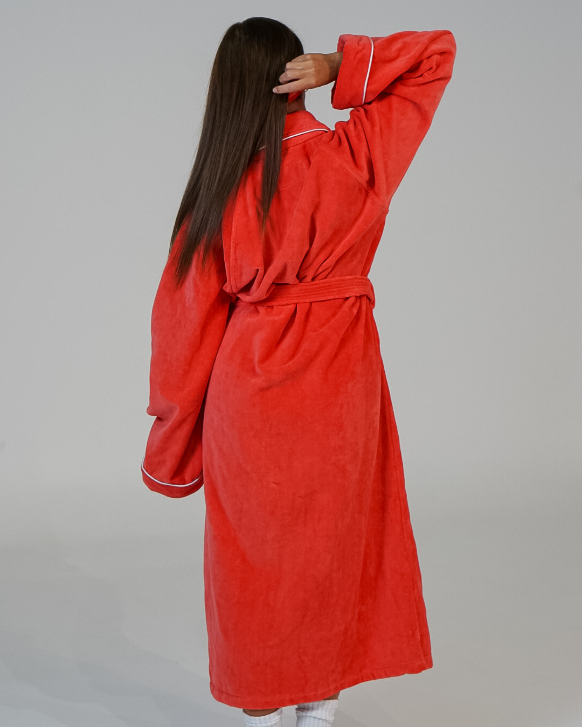 Robe Society Cotton Velour Bathrobe - Watermelon Crush