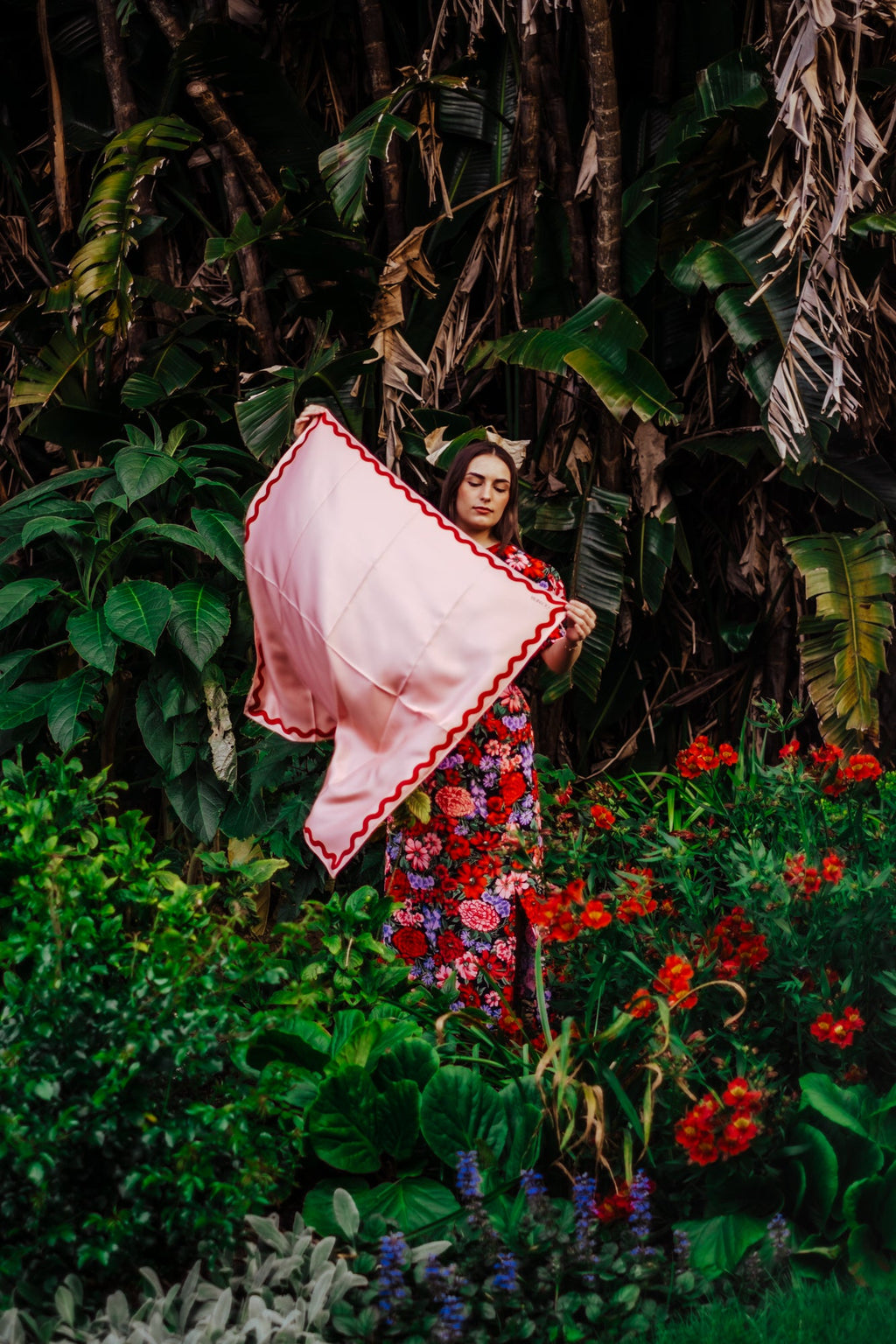 Olympia Sophie Midi Scarf - Macaron/Cherry