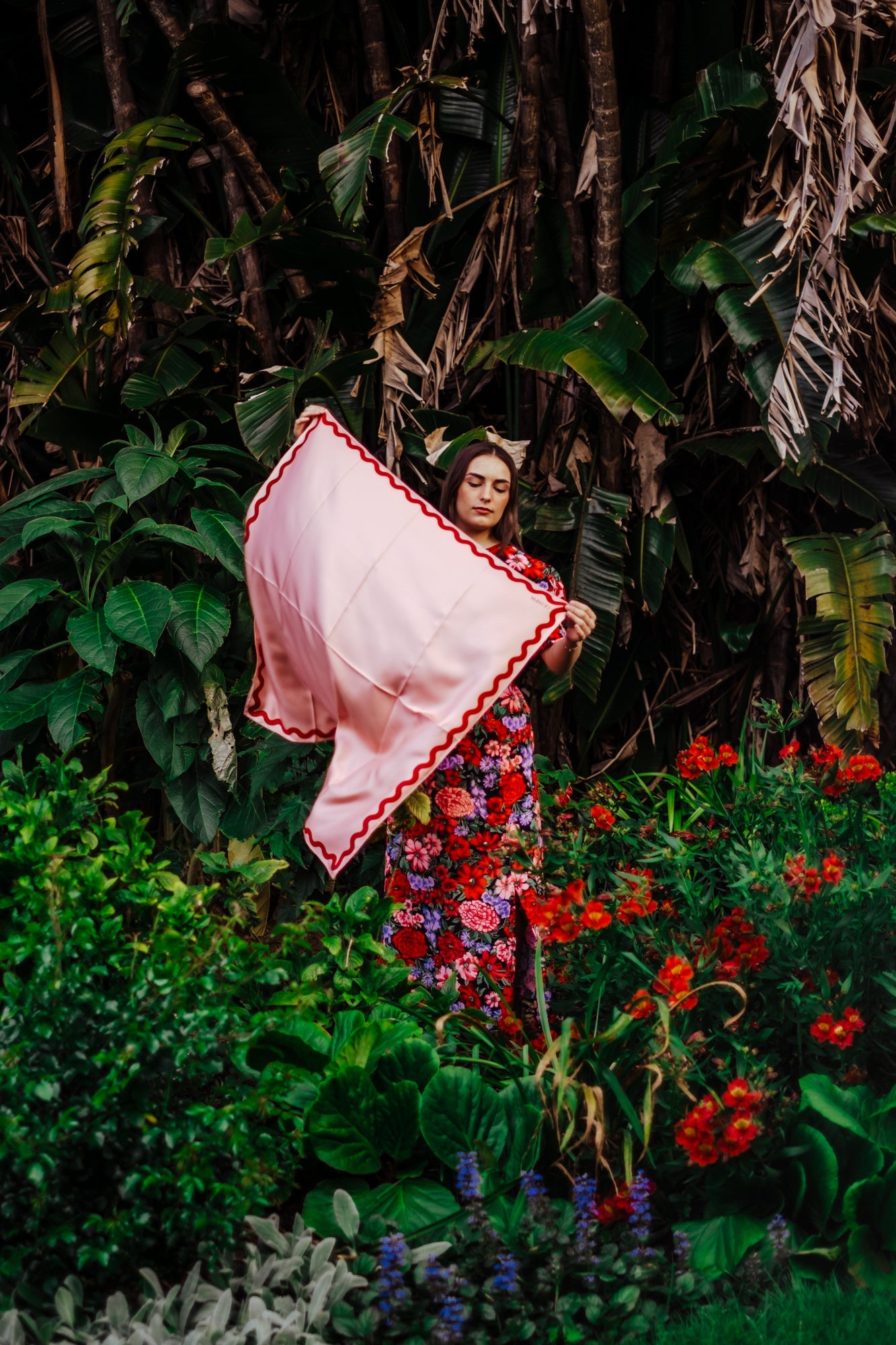 Olympia Sophie Midi Scarf - Macaron/Cherry