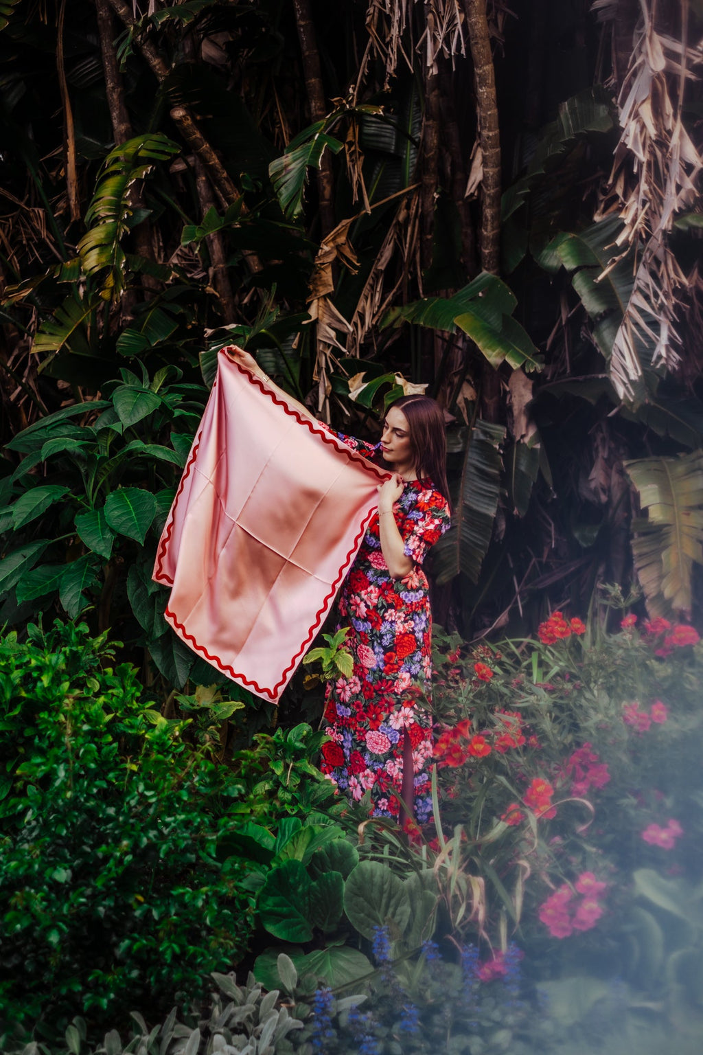 Olympia Sophie Midi Scarf - Macaron/Cherry