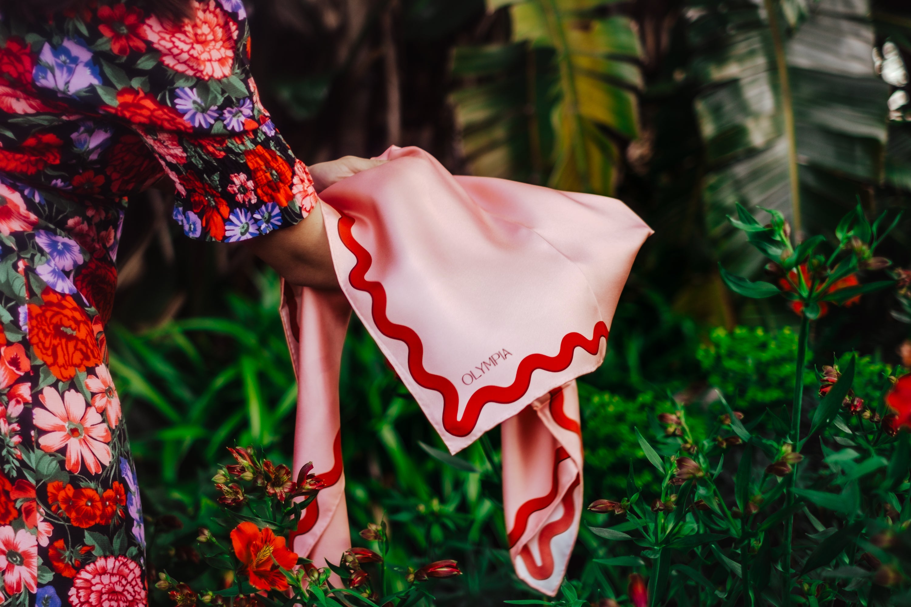 Olympia Sophie Midi Scarf - Macaron/Cherry