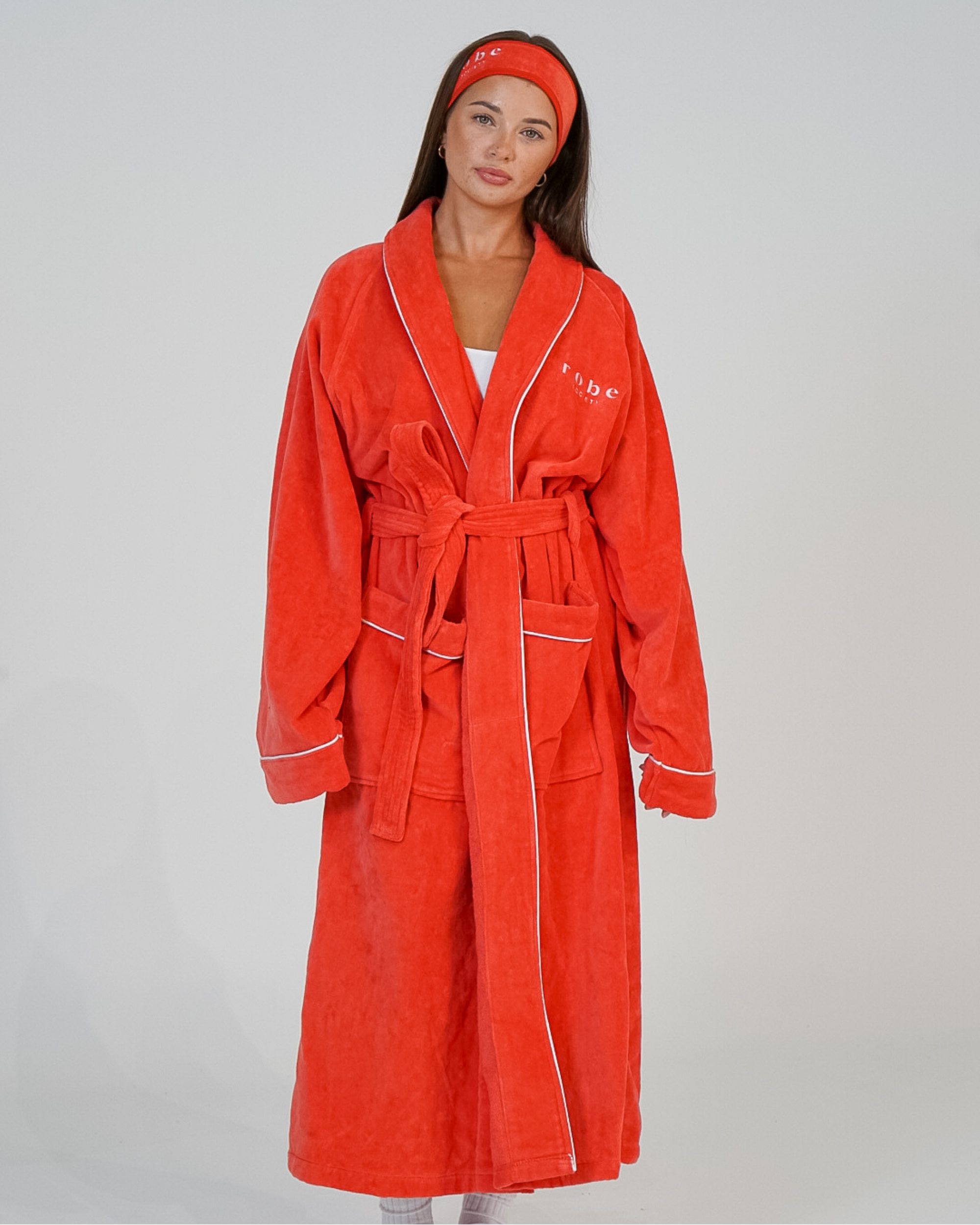 Robe Society Cotton Velour Bathrobe - Watermelon Crush