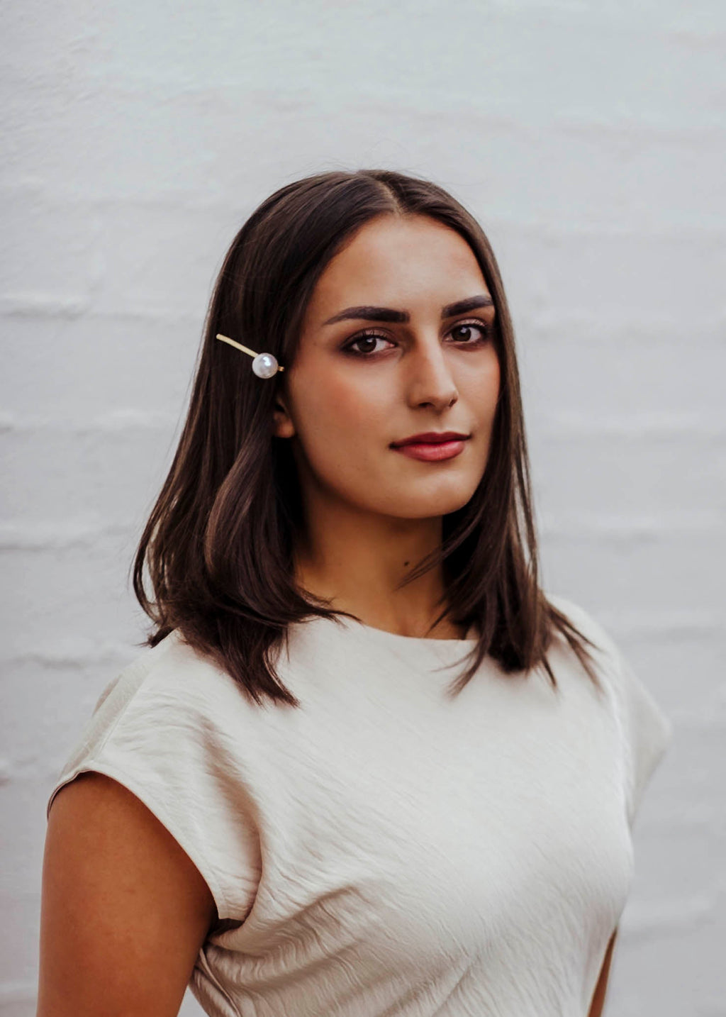 Olympia Orla Pearl Hair Clips - Medium White