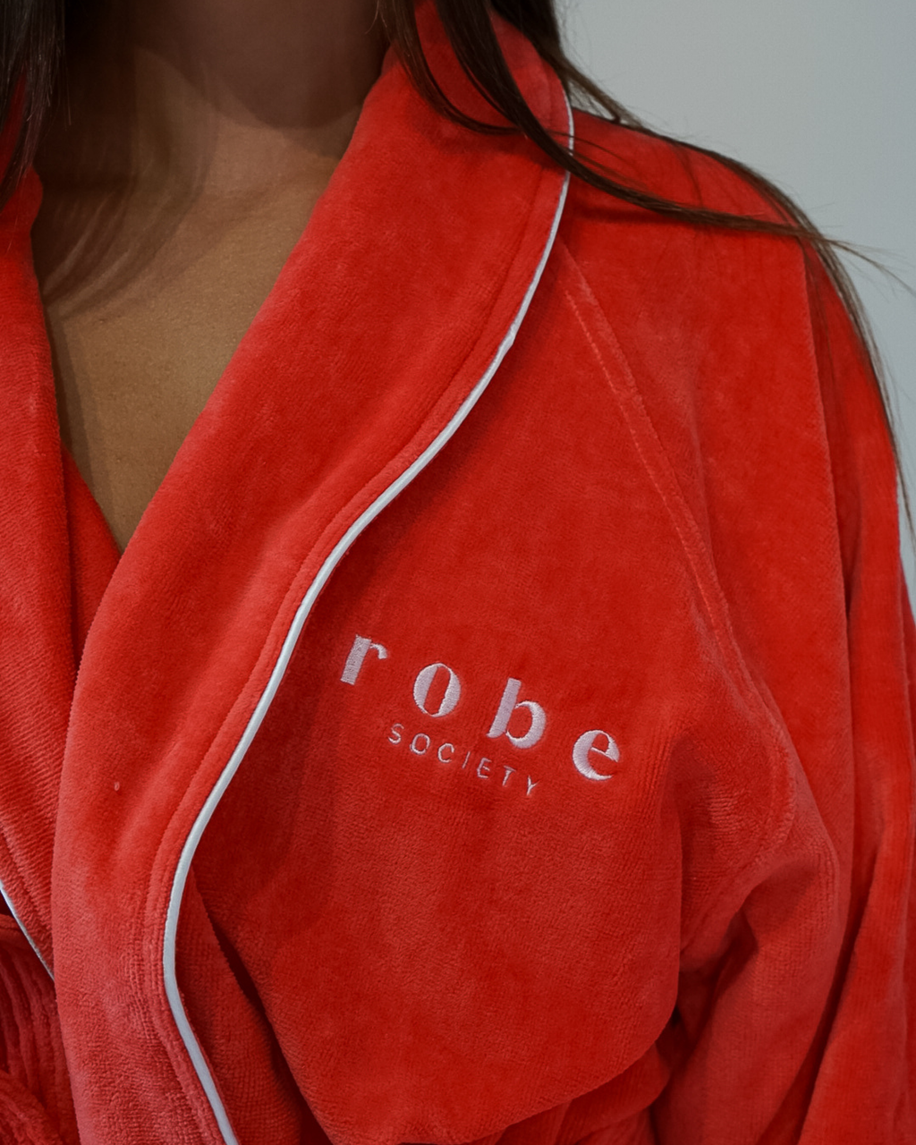 Robe Society Cotton Velour Bathrobe - Watermelon Crush