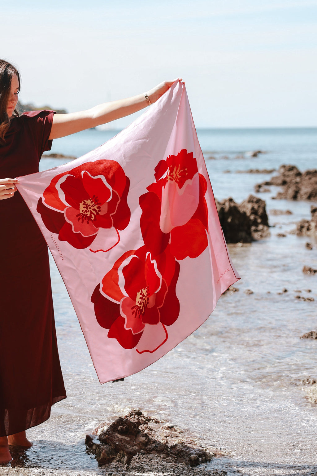 Vela Collective Island Bloom Silk Scarf
