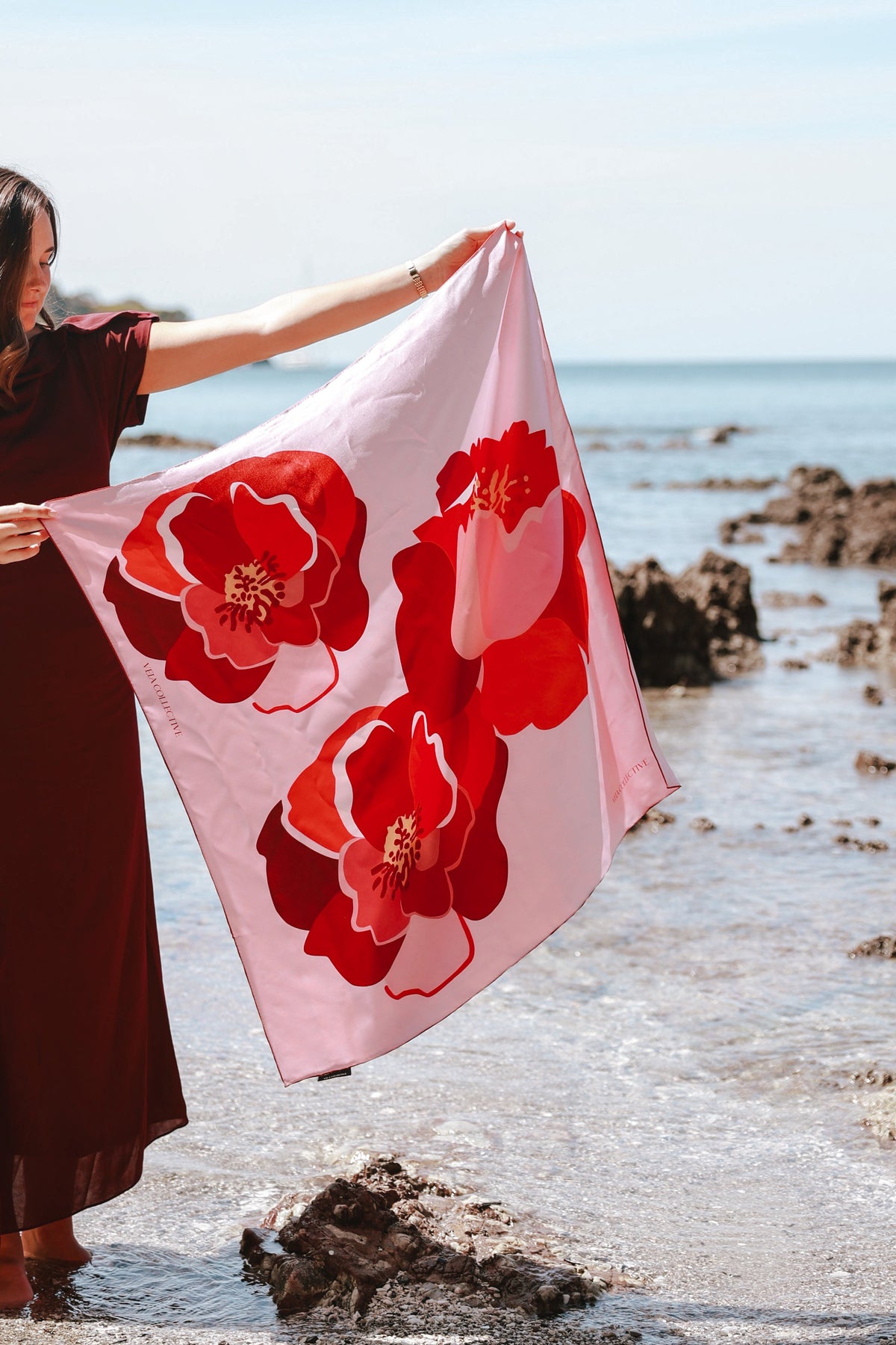 Vela Collective Island Bloom Silk Scarf