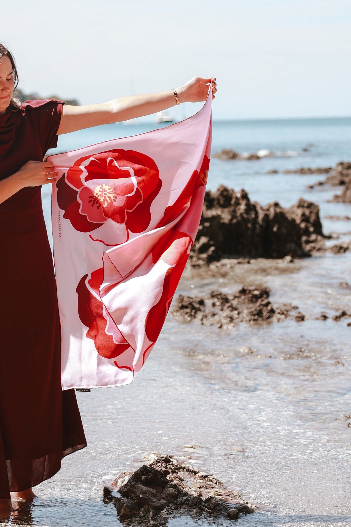 Vela Collective Island Bloom Silk Scarf