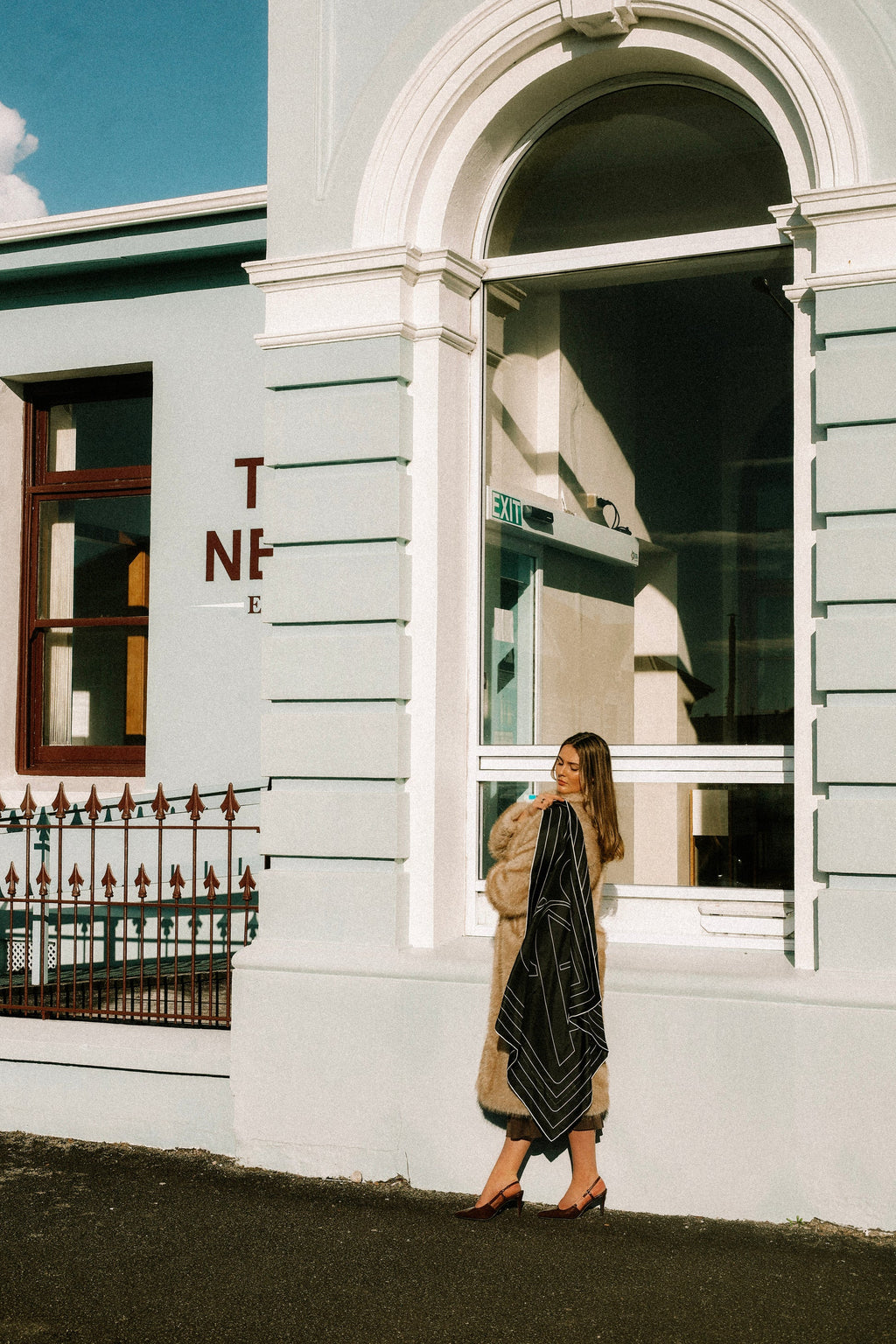 Vela Collective Black & White Silk Scarf