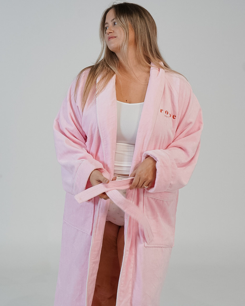 Robe Society Cotton Velour Bathrobe - Marshmallow Fluff