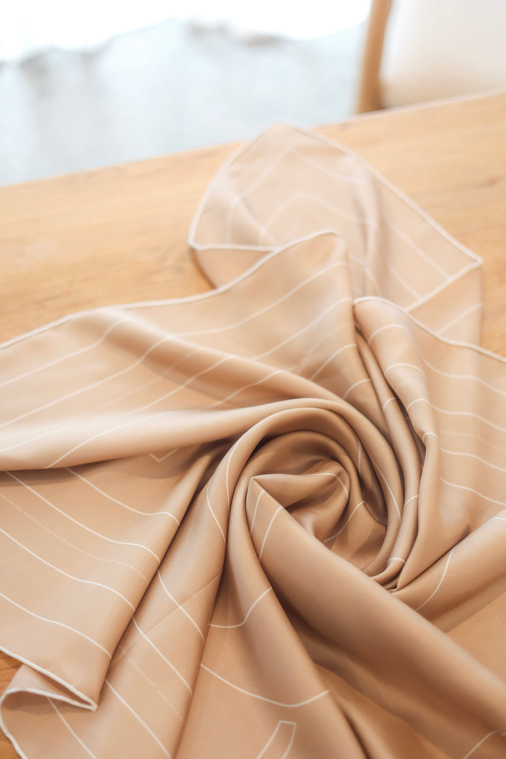 Vela Collective Basic Beach House Beige & Ivory Silk Scarf