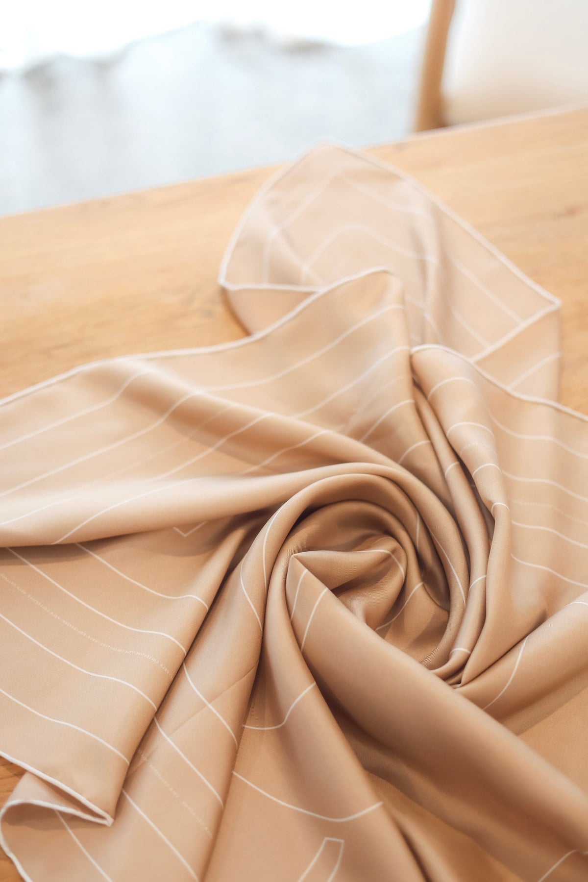Vela Collective Basic Beach House Beige & Ivory Silk Scarf