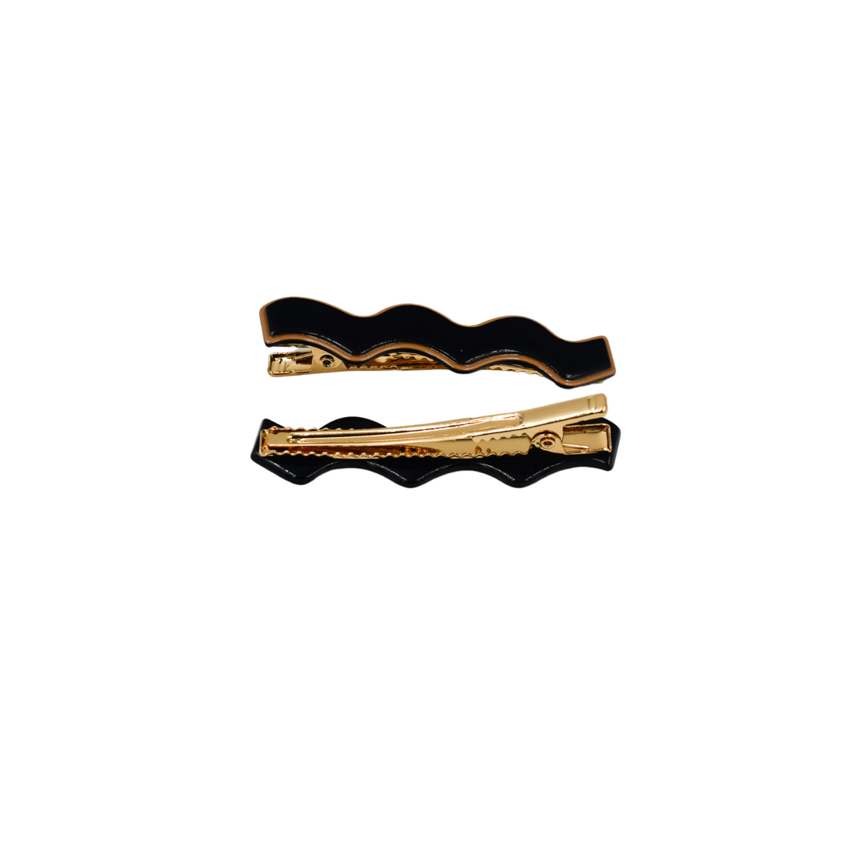Panache Whitney Alligator Clips - Black And Tan