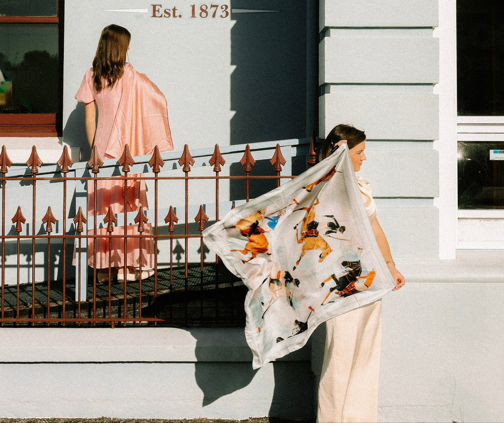 Vela Collective Basic Pink & Red Silk Scarf