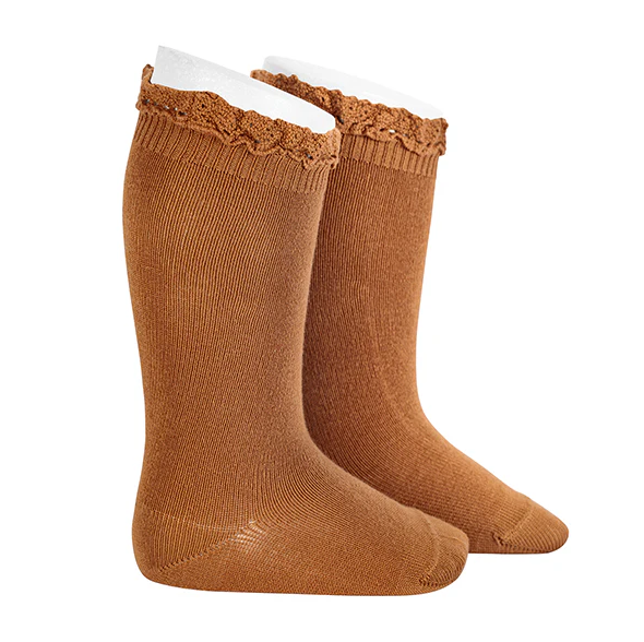 Condor Lace Edge Knee Socks - Canela (688)