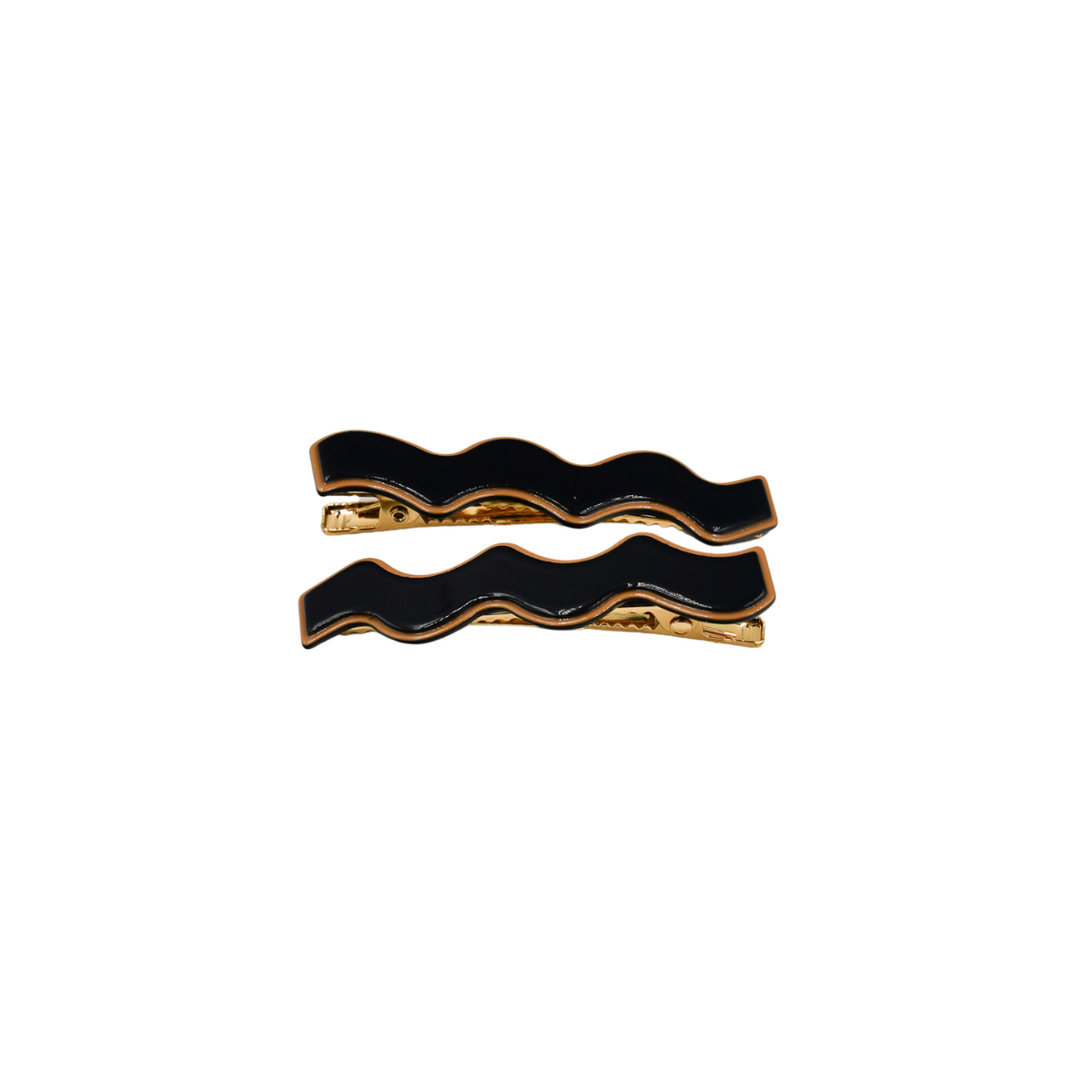 Panache Whitney Alligator Clips - Black And Tan