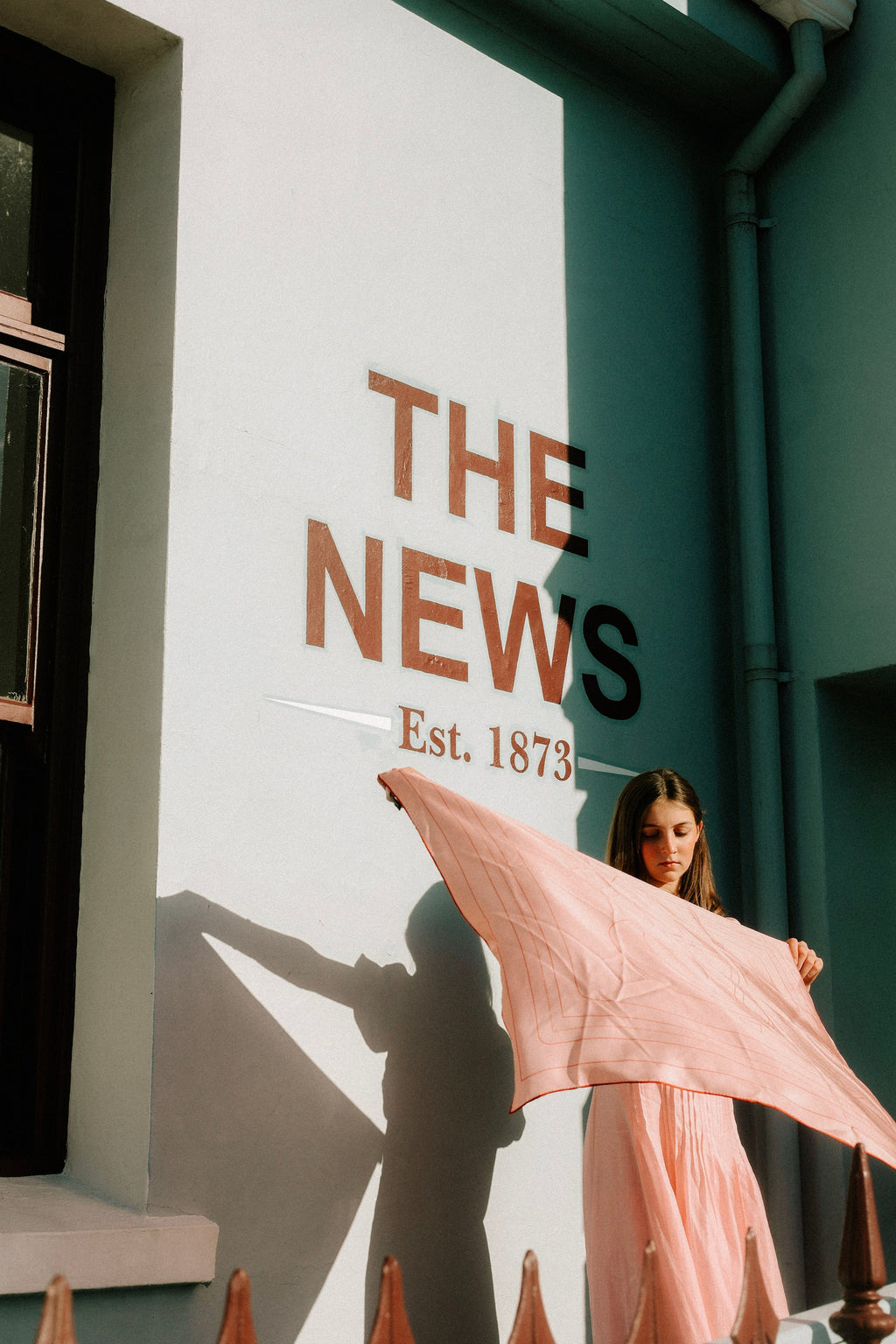 Vela Collective Basic Pink & Red Silk Scarf