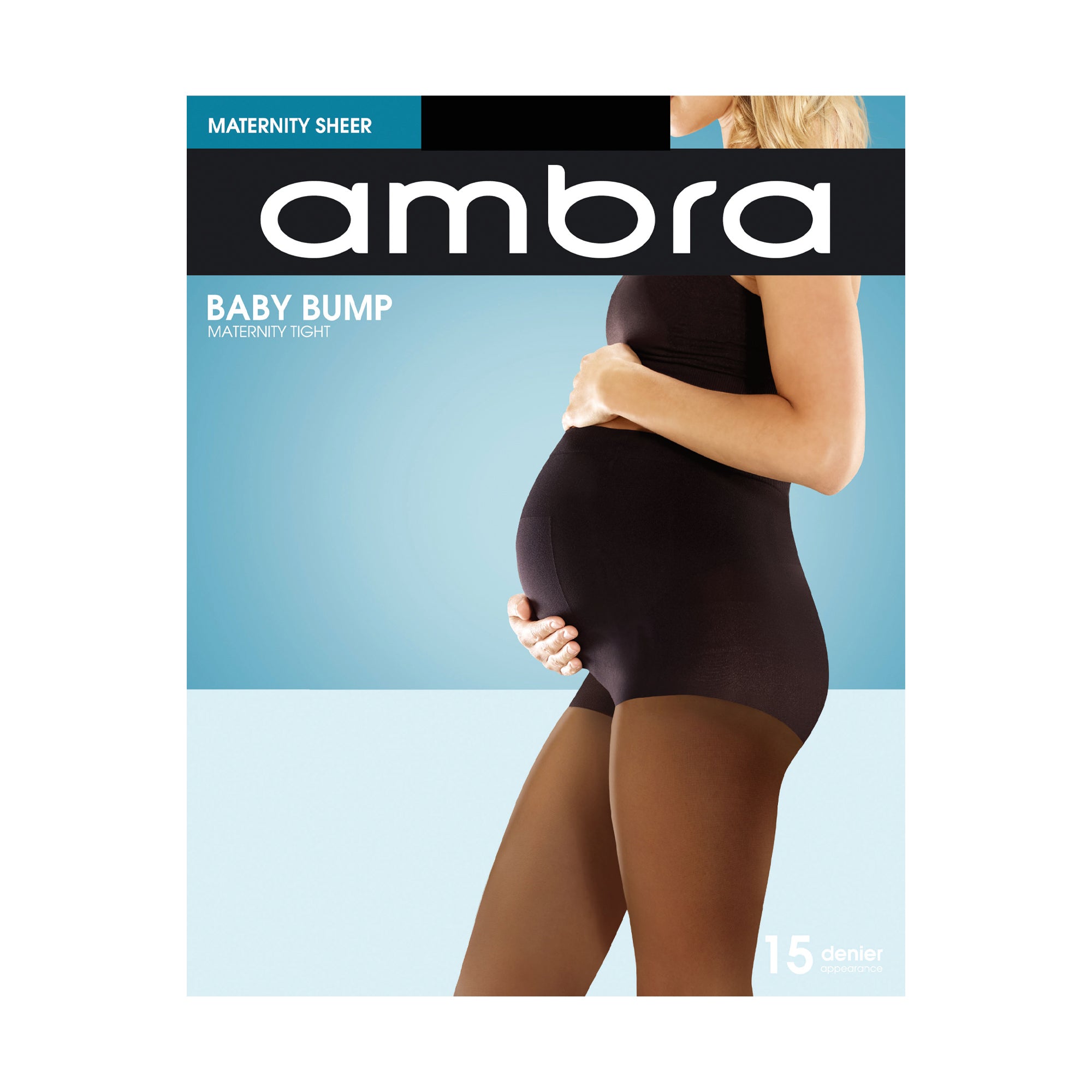 Ambra Baby Bump Sheer Pantyhose - Black