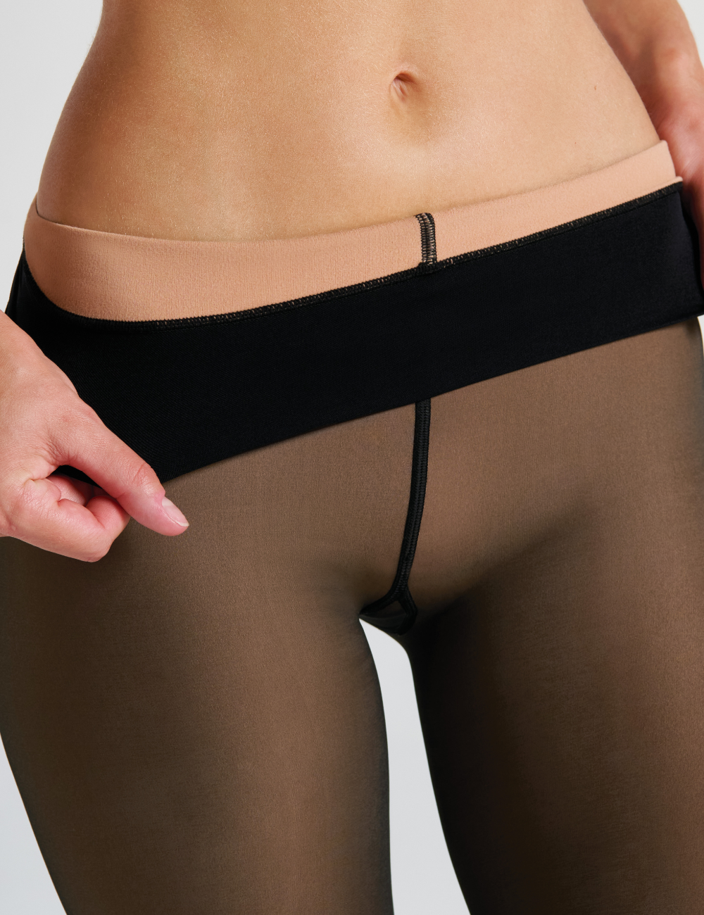 Ambra Sheer Fleece Lined Opaque - Black