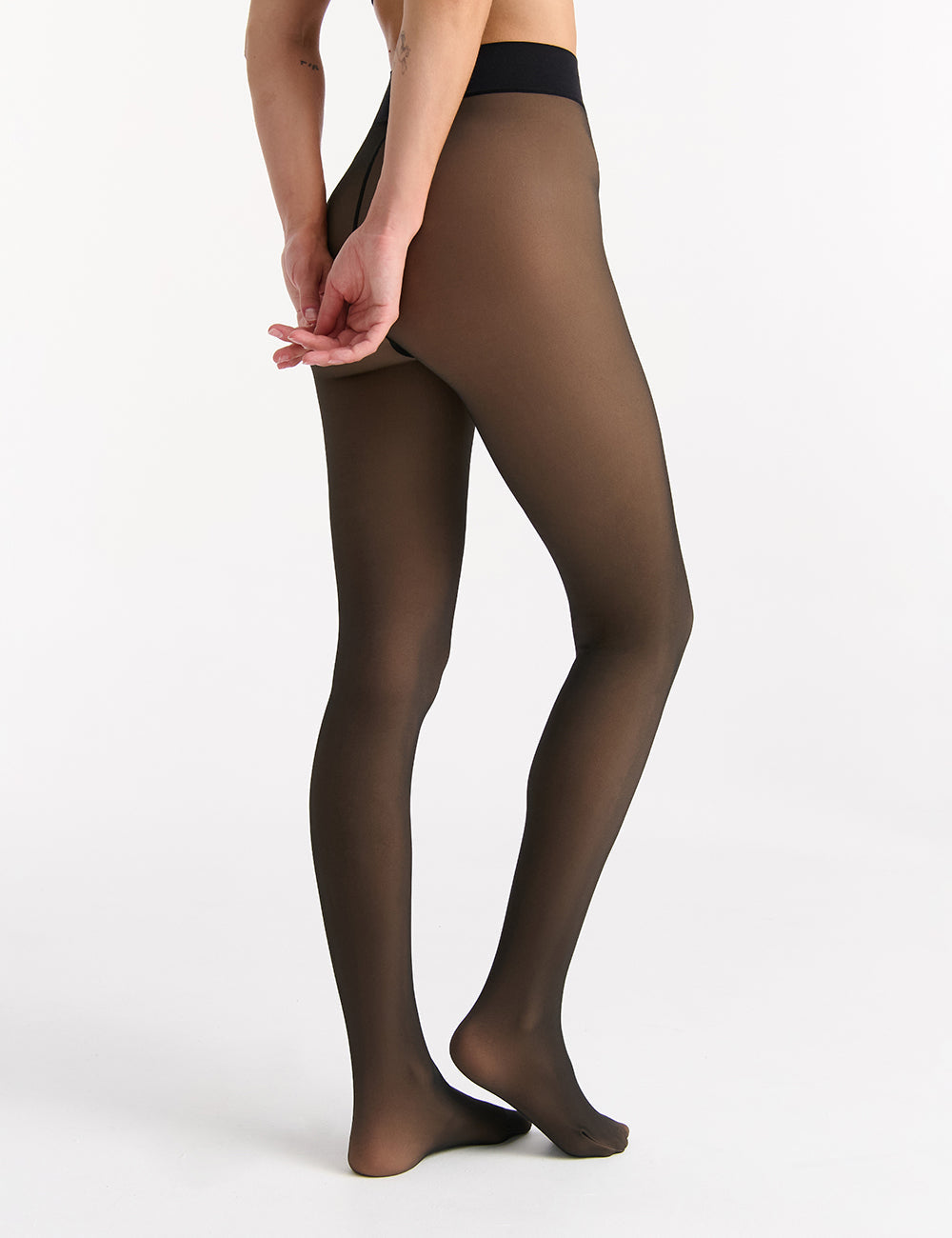Ambra Sheer Fleece Lined Opaque - Black
