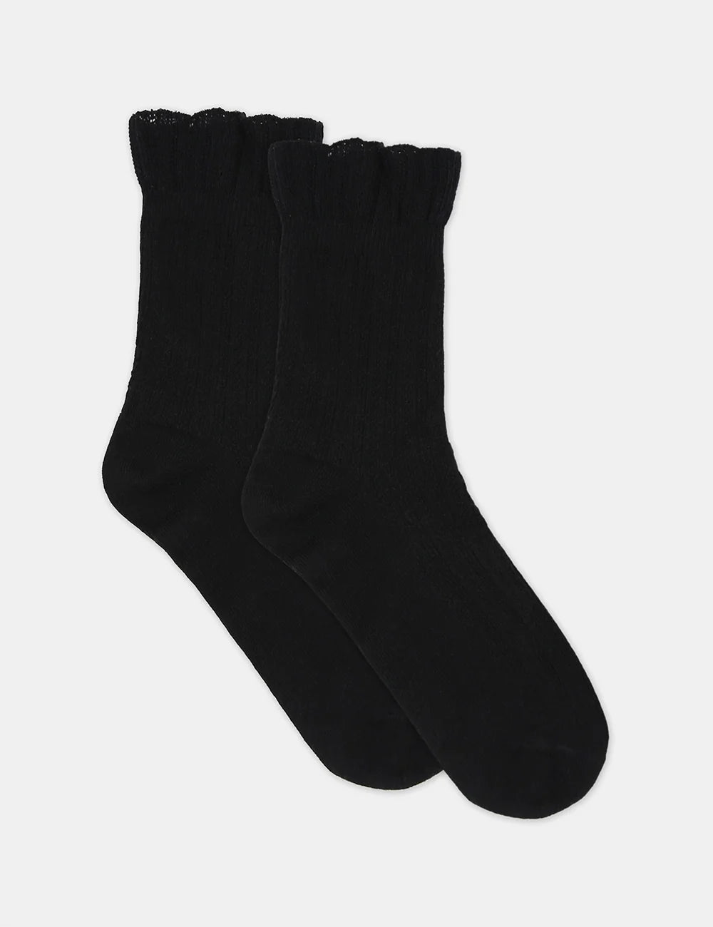 Ambra Organic Cotton Ruffle Sock - Black