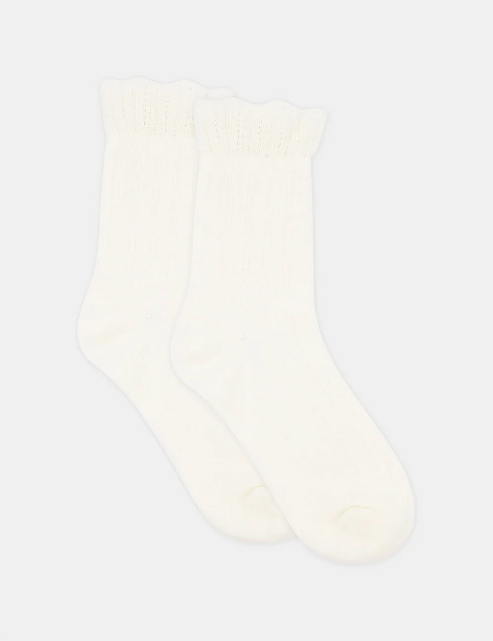 Ambra Organic Cotton Ruffle Sock - Buttercream