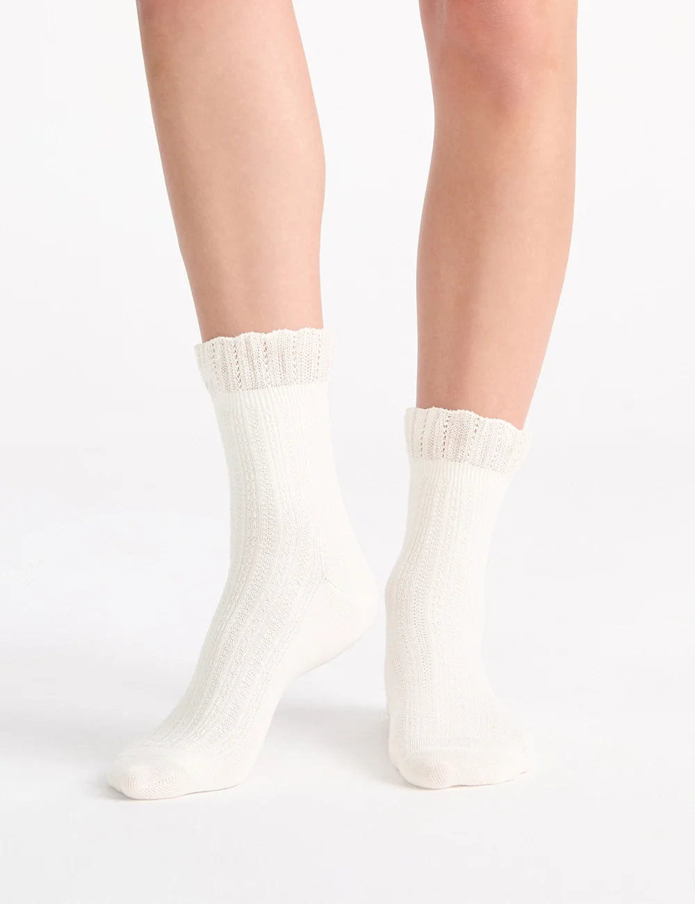 Ambra Organic Cotton Ruffle Sock - Buttercream
