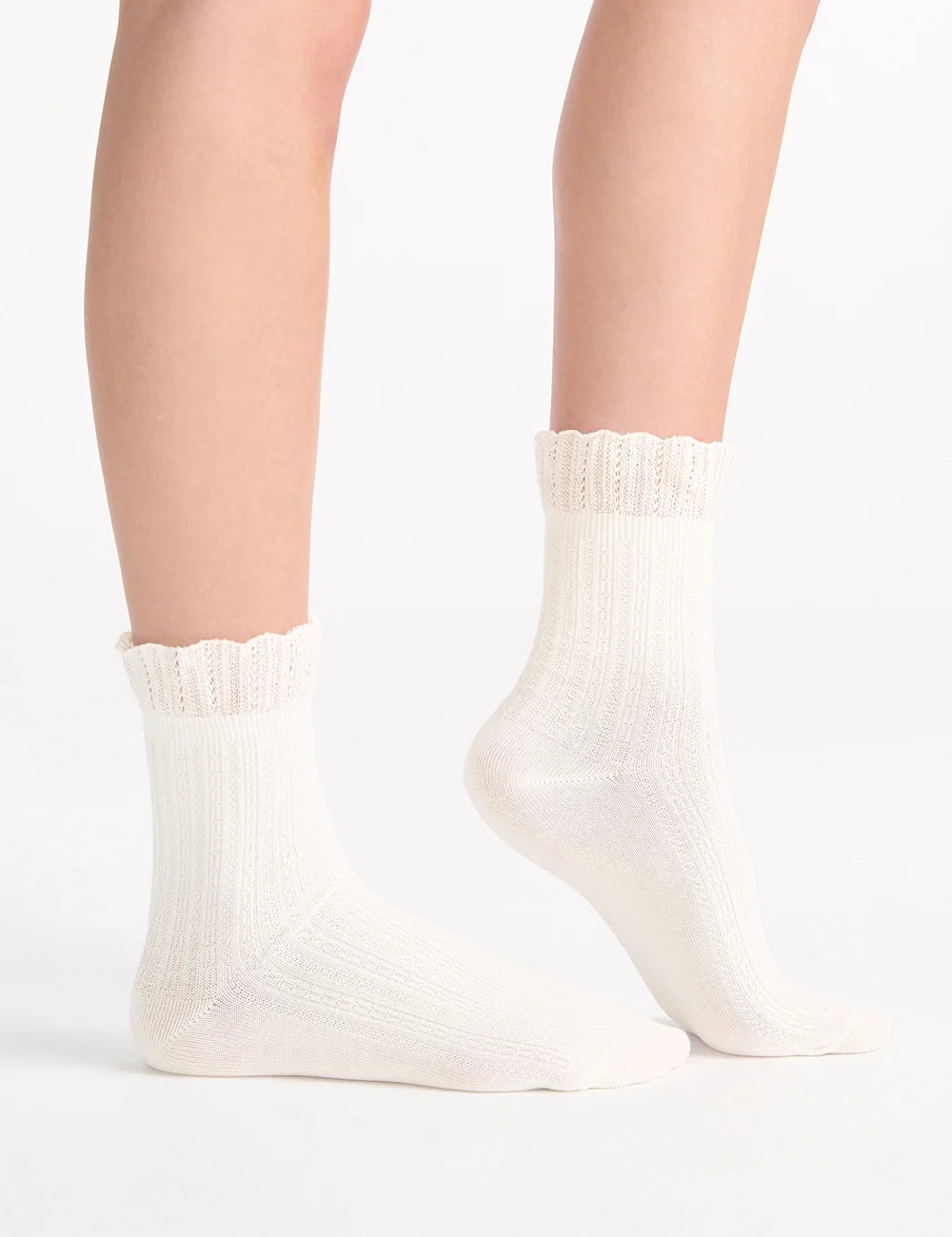 Ambra Organic Cotton Ruffle Sock - Buttercream