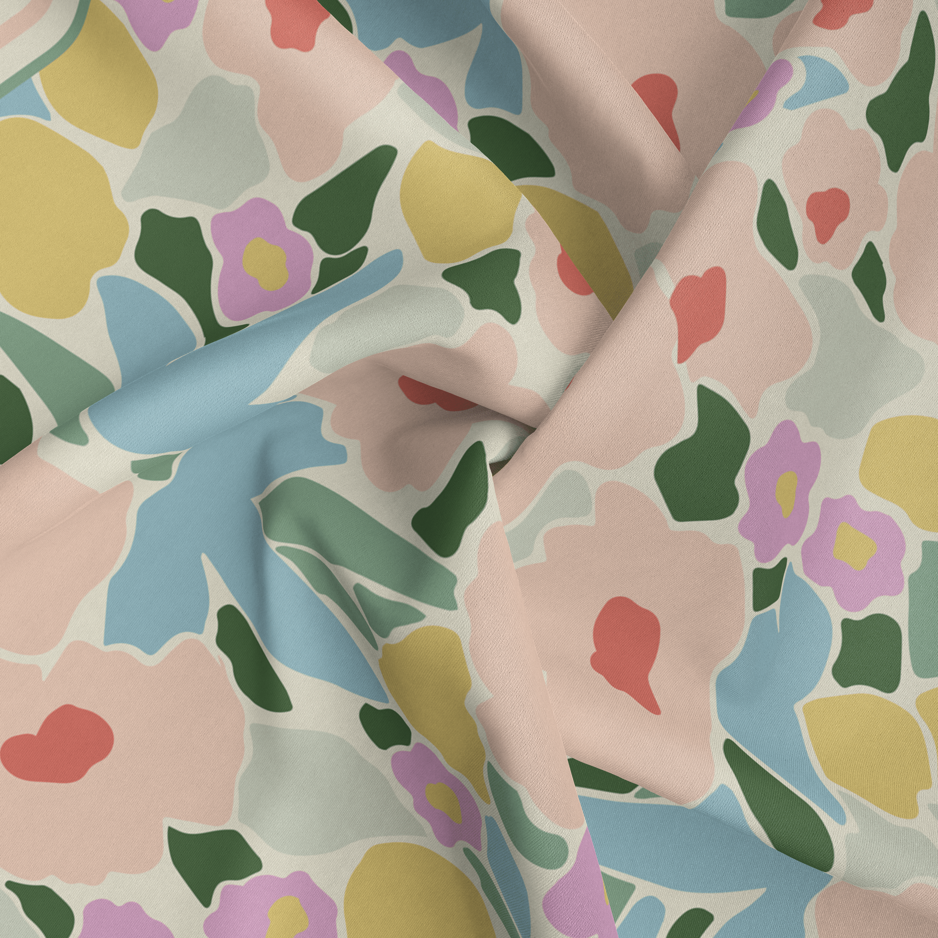 Panache Spring Blossoms Pastel Tones Silk Scarf