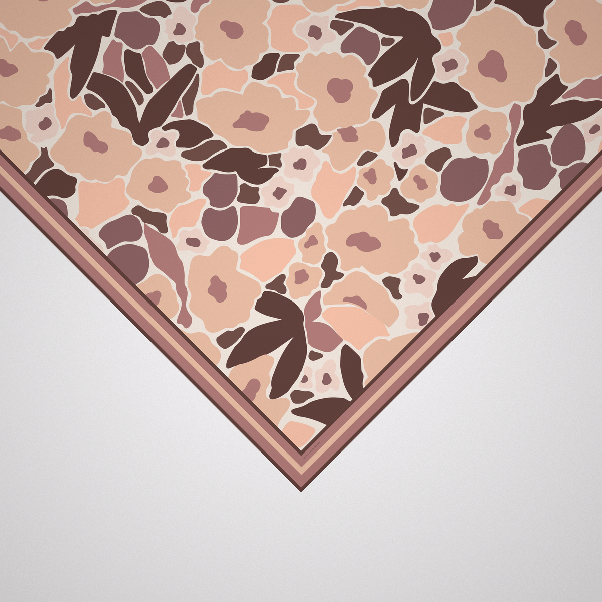 Panache Spring Blossoms Peach And Tans Silk Scarf