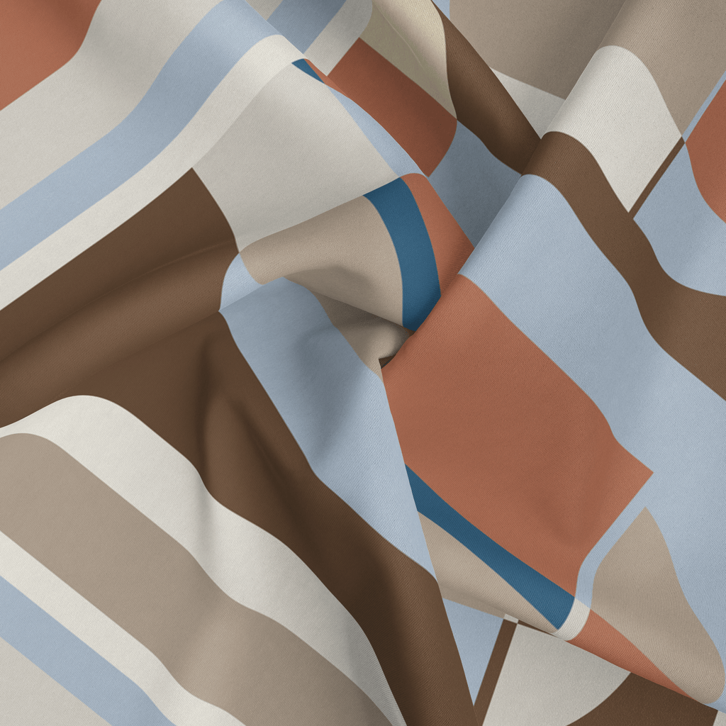 Panache Metro Blue, Rust And Brown Silk Scarf