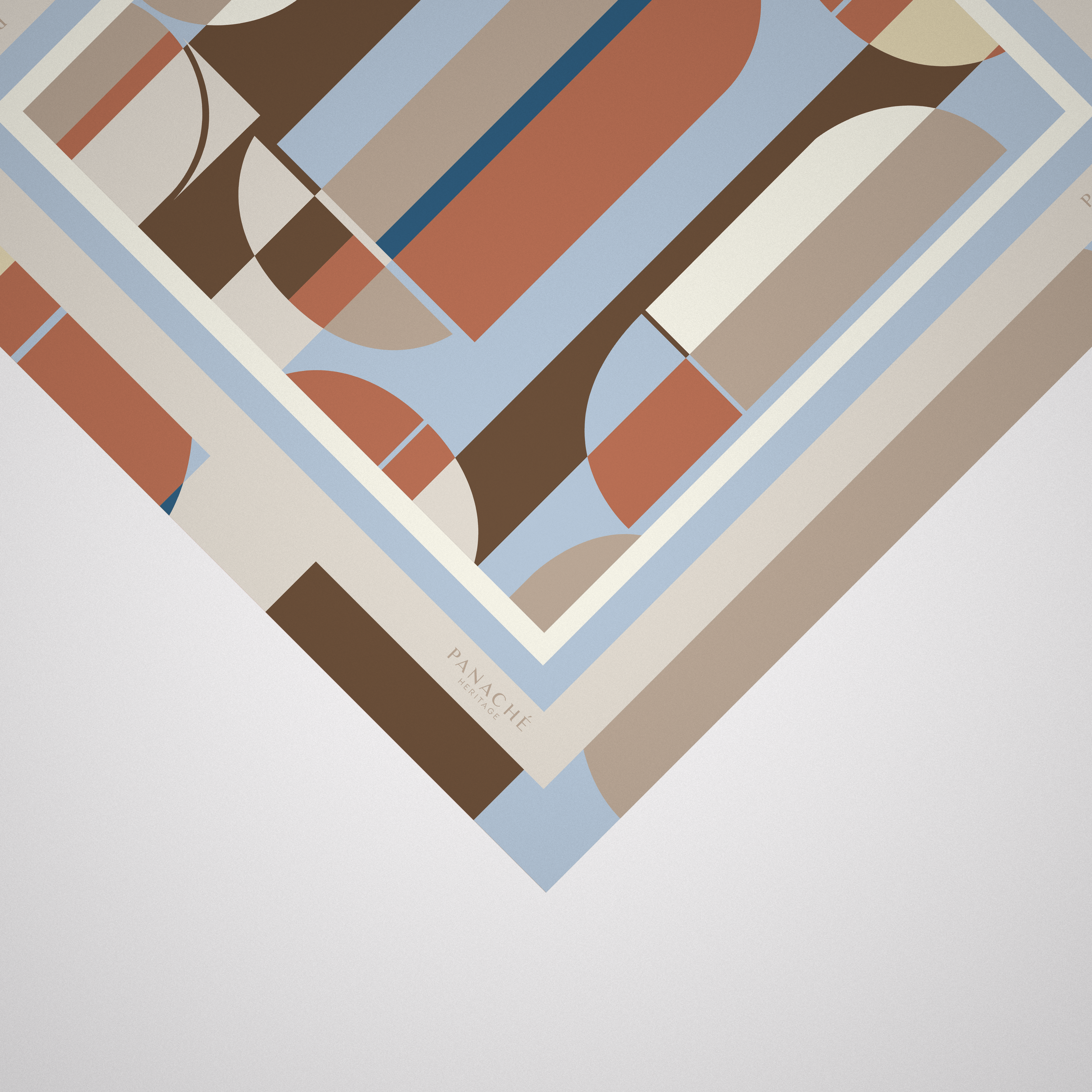 Panache Metro Blue, Rust And Brown Silk Scarf