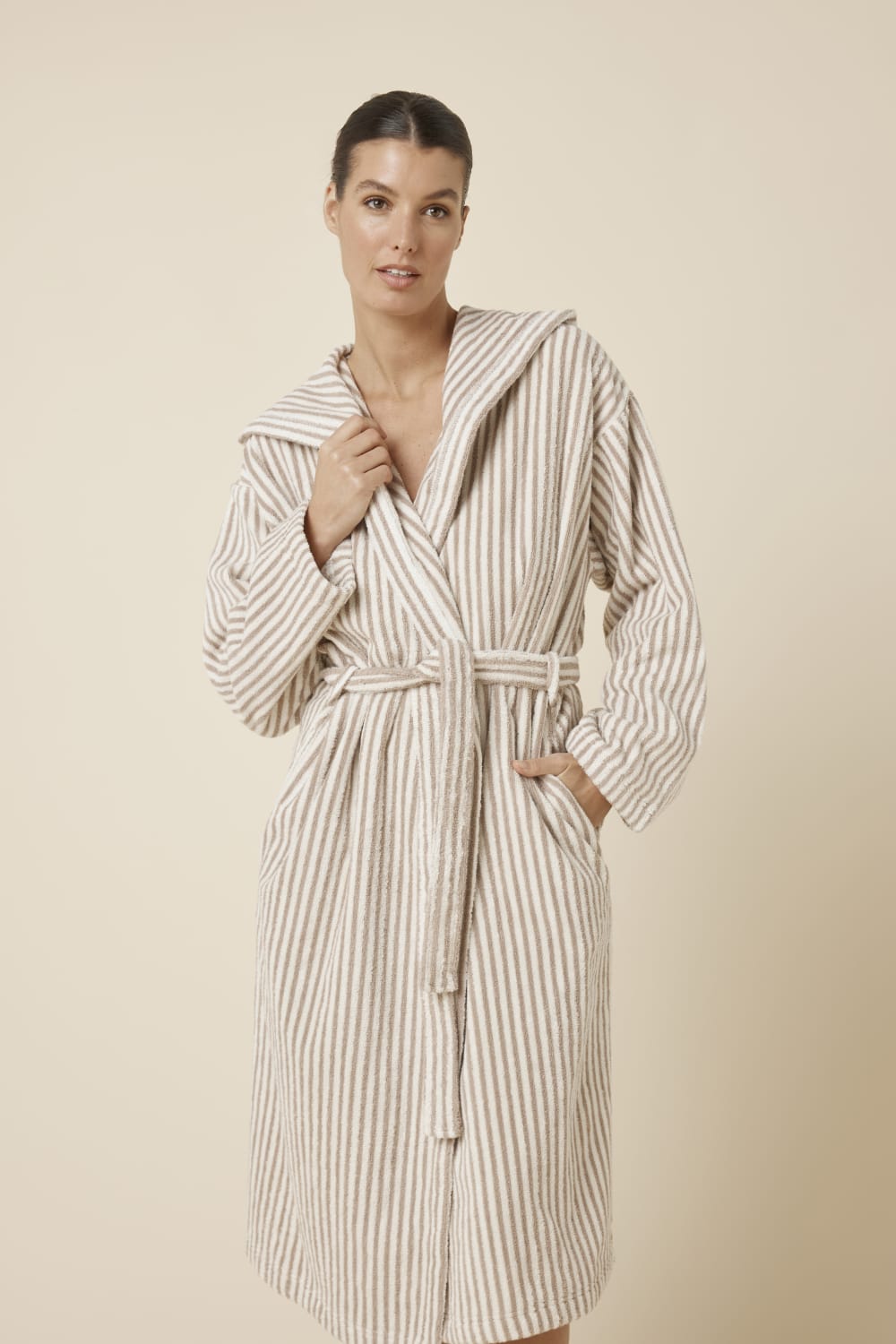 Adriana Terry Towel Robe - Natural