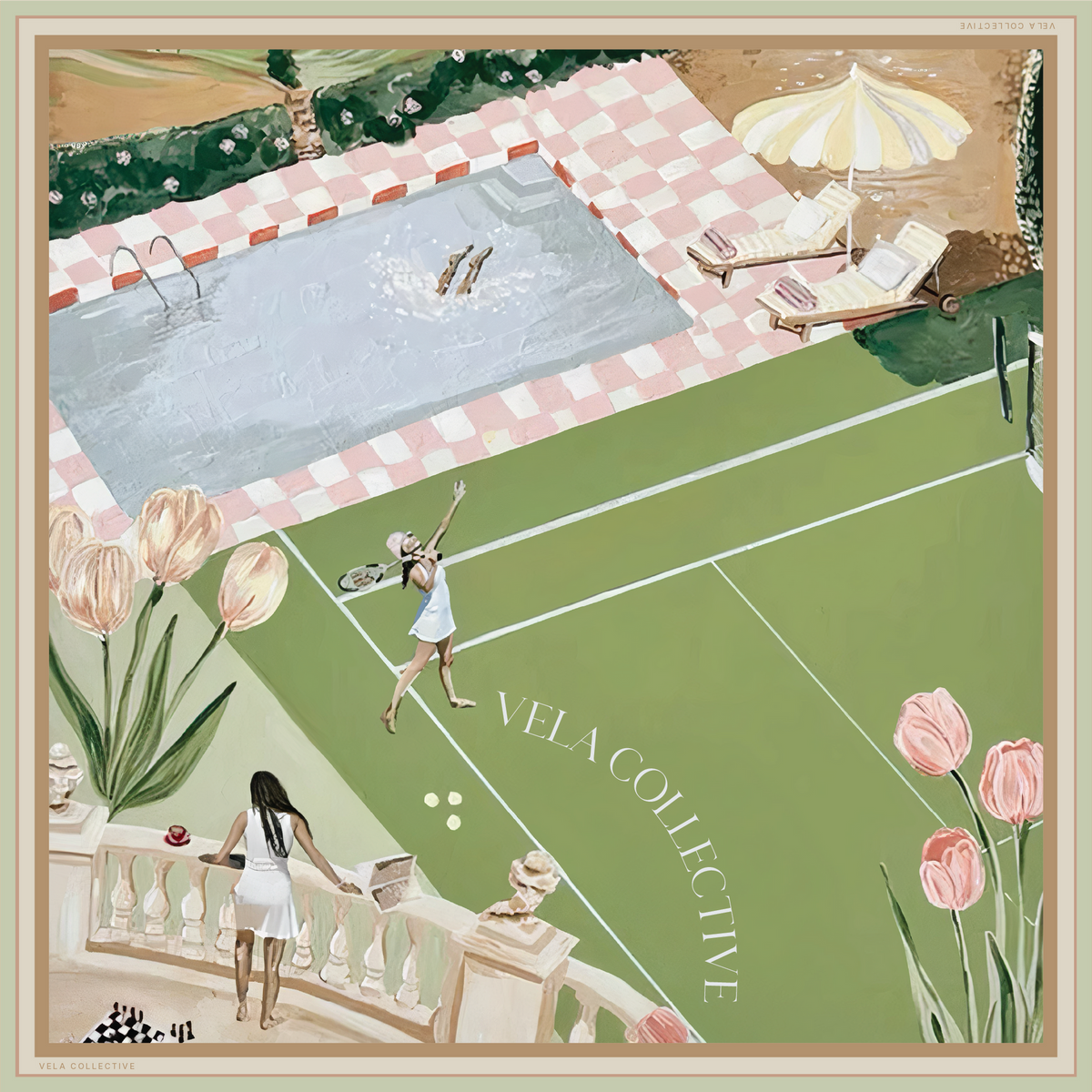 Vela Collective Le Club d'Été Silk Scarf