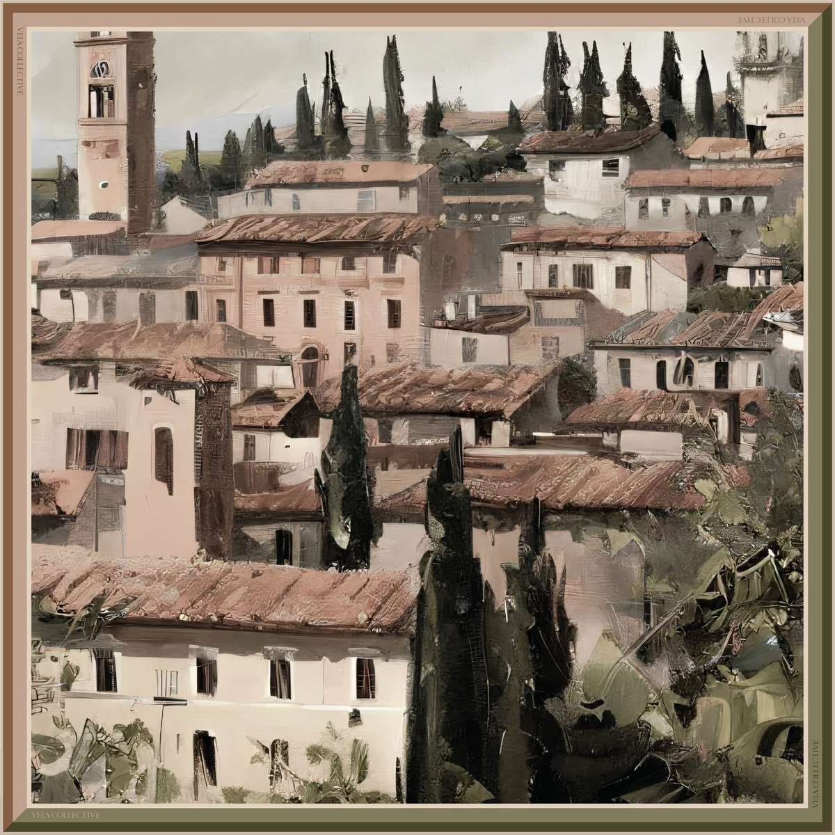Vela Collective Tuscan Village Silk Scarf