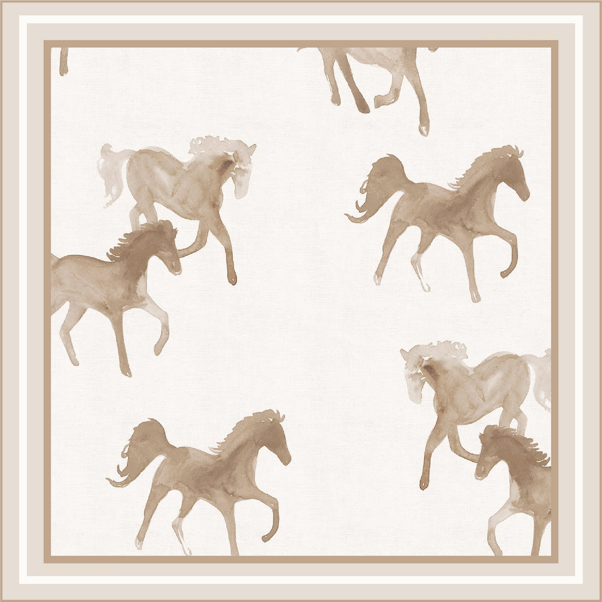 Vela Collective Beige Equestrian Silk Scarf