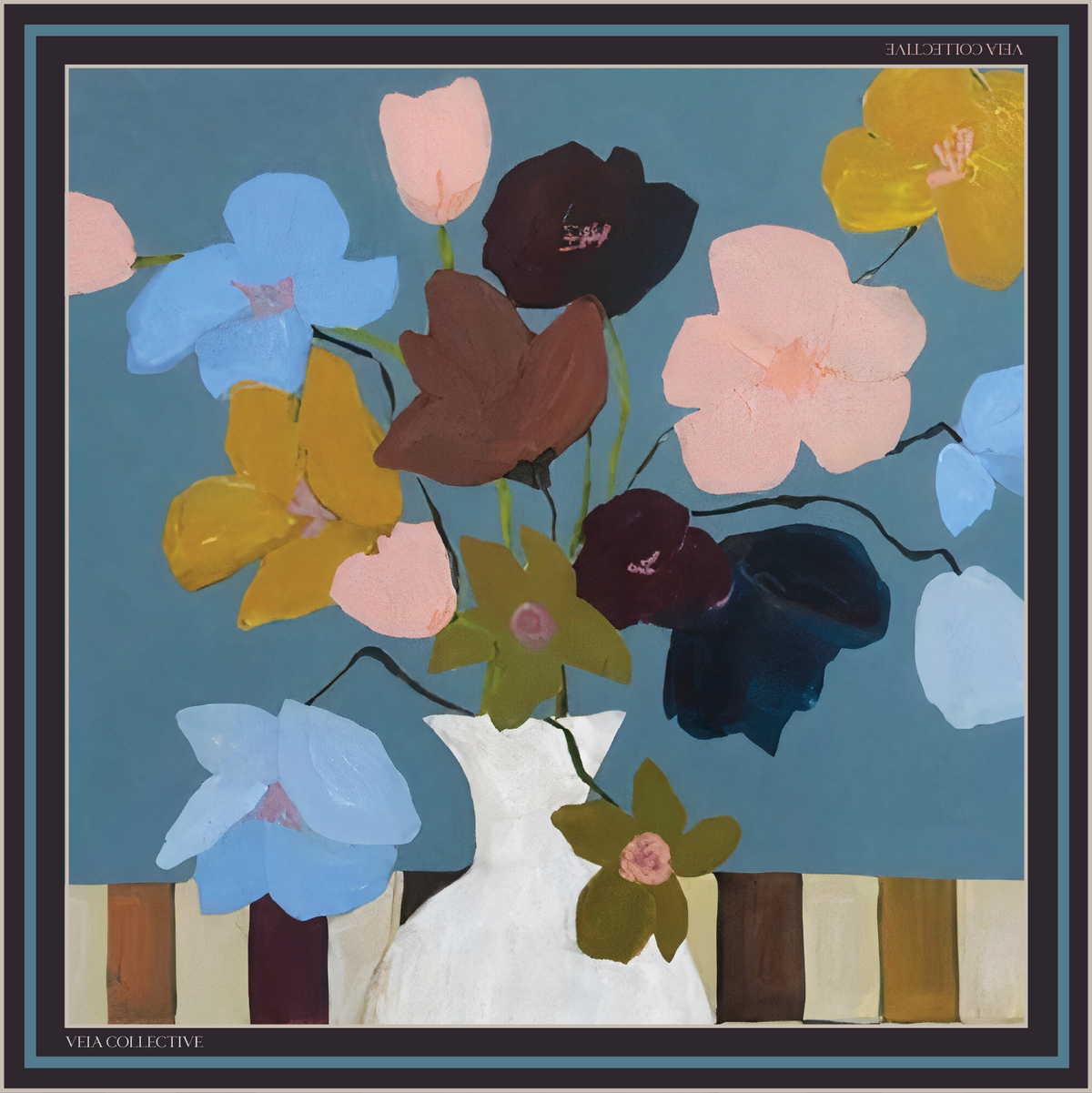 Vela Collective Navey Silk Scarf