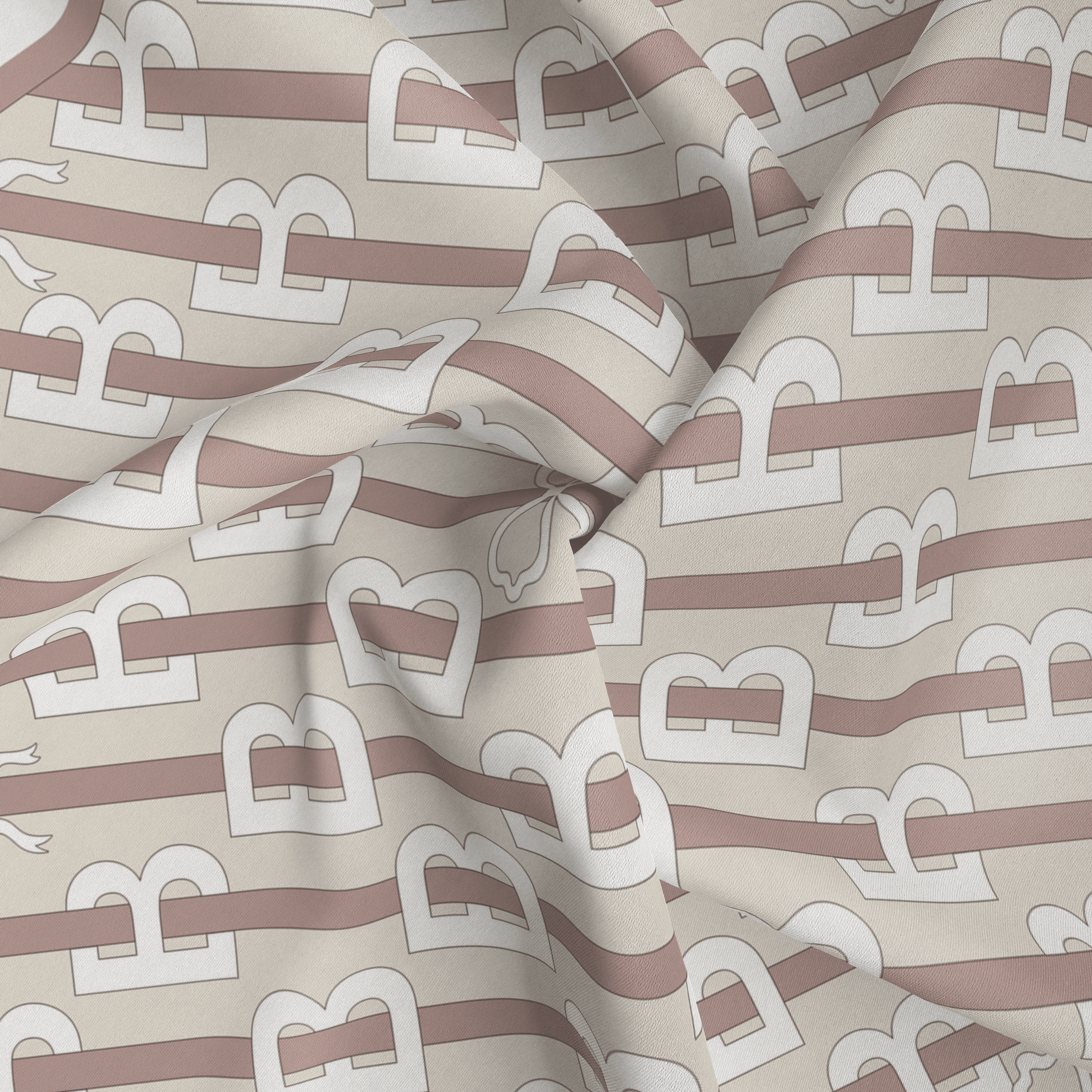 Panache B Is For Bow-Tiful Mocha And Cream Silk Scarf