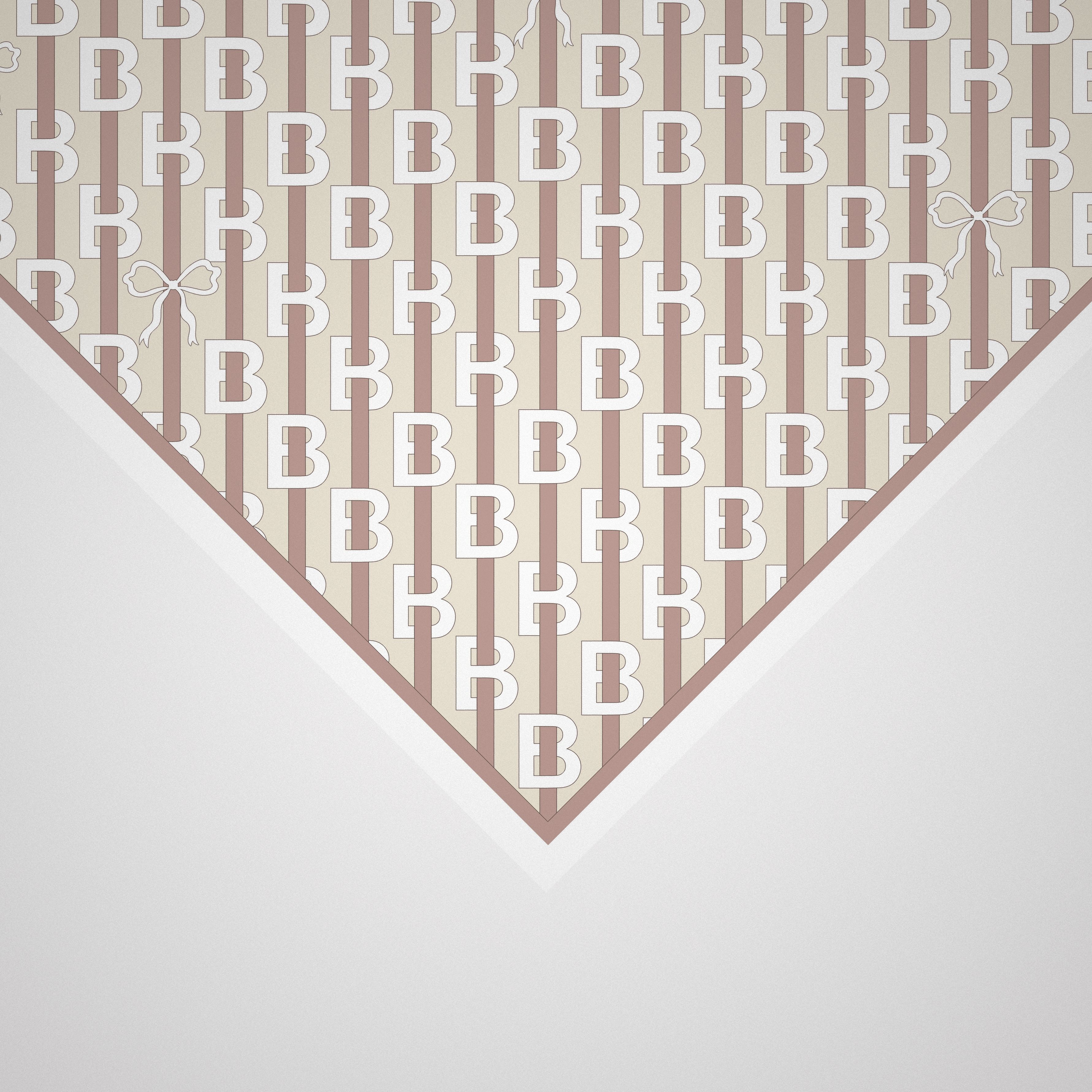 Panache B Is For Bow-Tiful Mocha And Cream Silk Scarf
