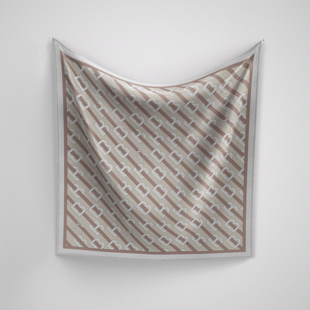Panache B Is For Bow-Tiful Mocha And Cream Silk Scarf