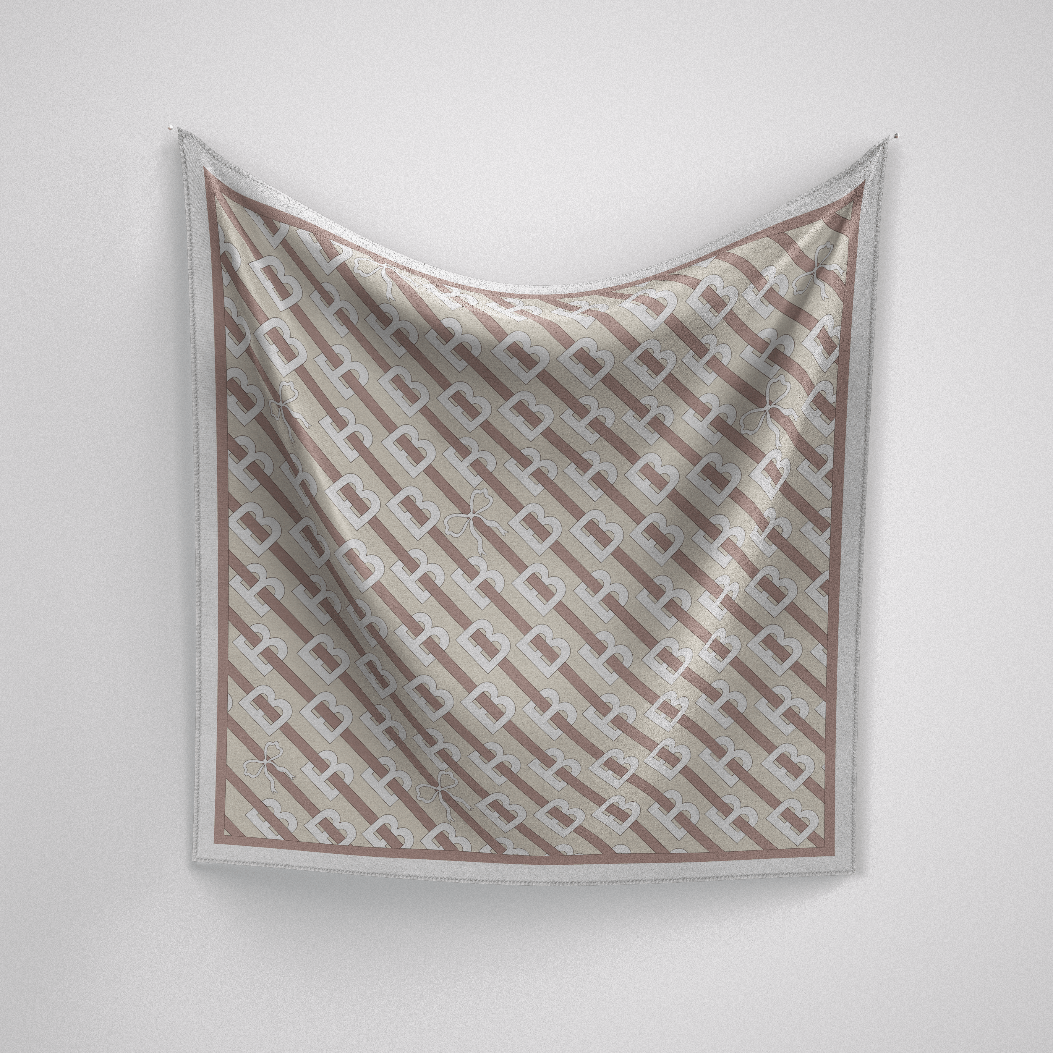 Panache B Is For Bow-Tiful Mocha And Cream Silk Scarf
