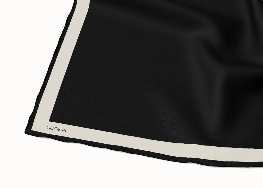 Olympia Pia Scarf - Ebony/Bone