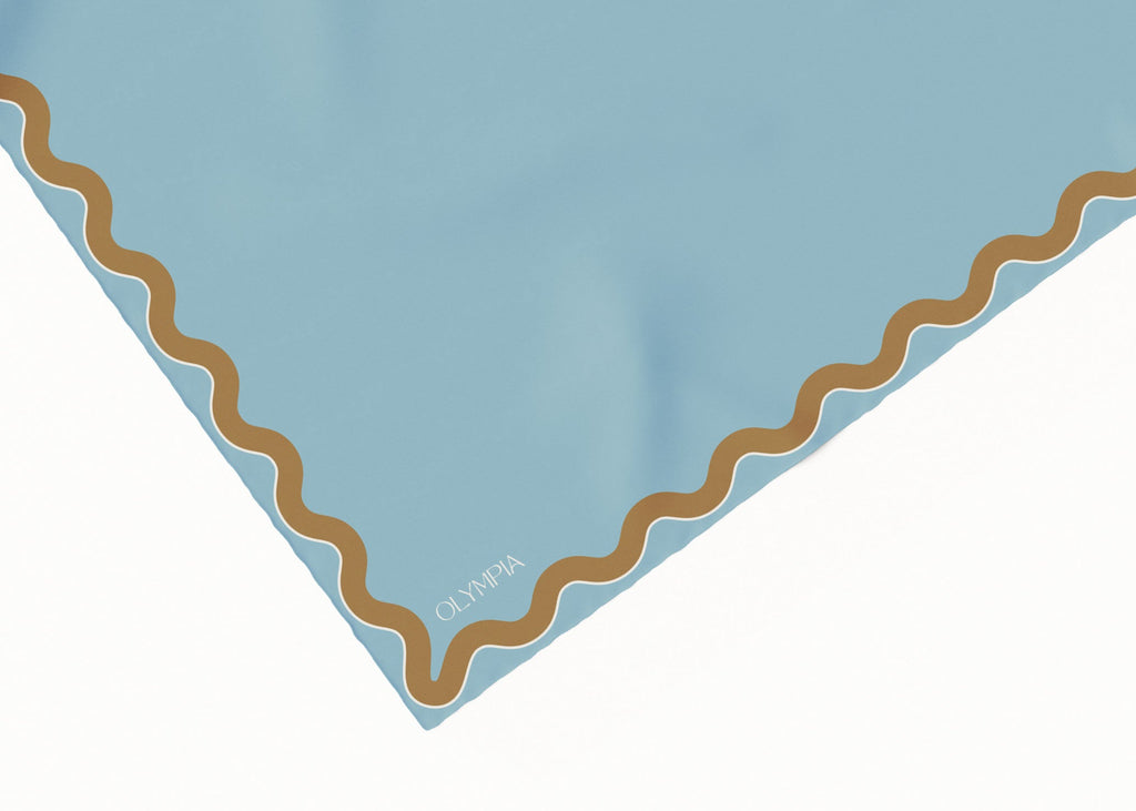 Olympia Sophie Midi Scarf - Bluebird/Croissant
